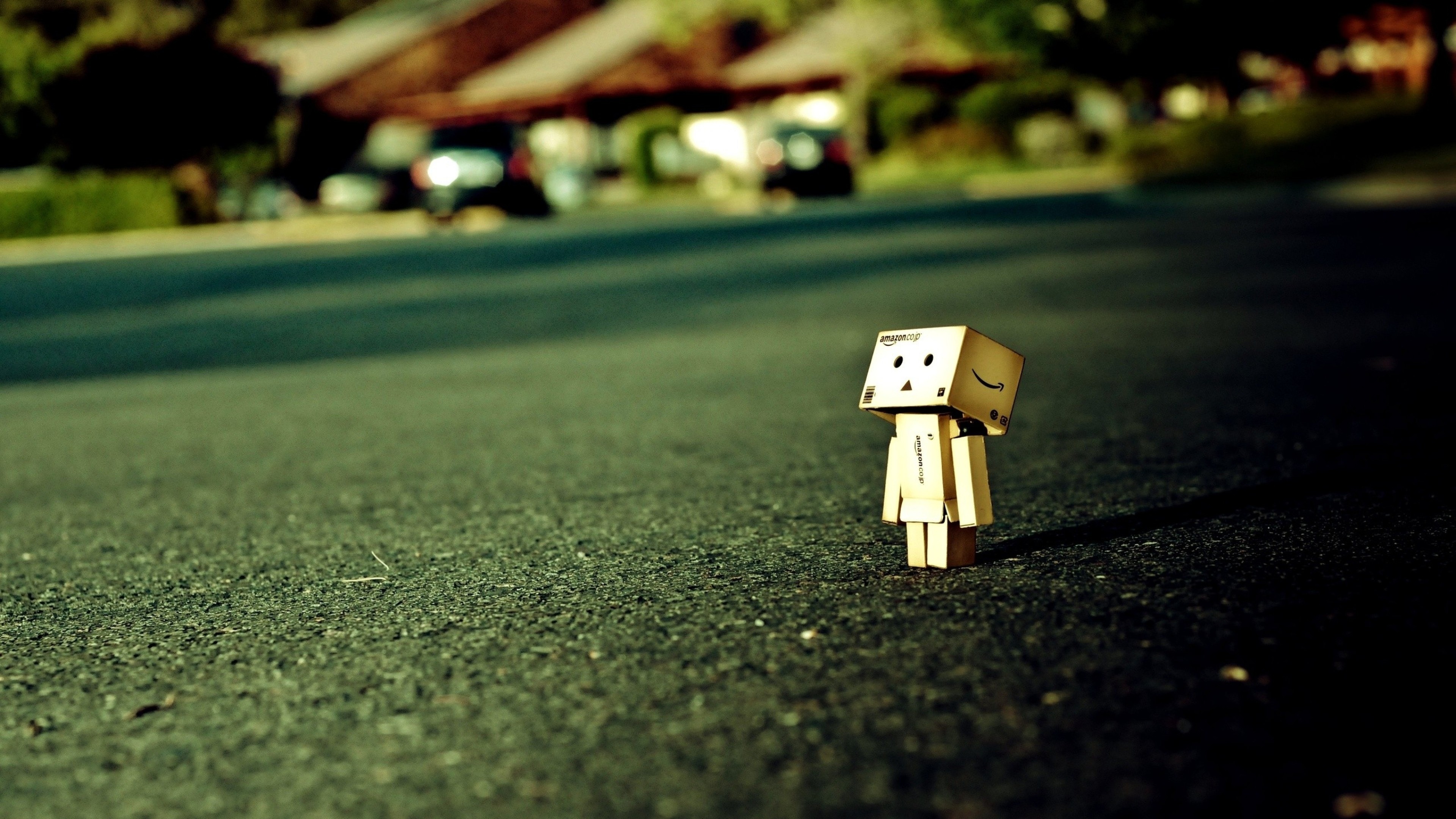 Danbo, Asfalto, Bokeh, immagine di sfondo Android