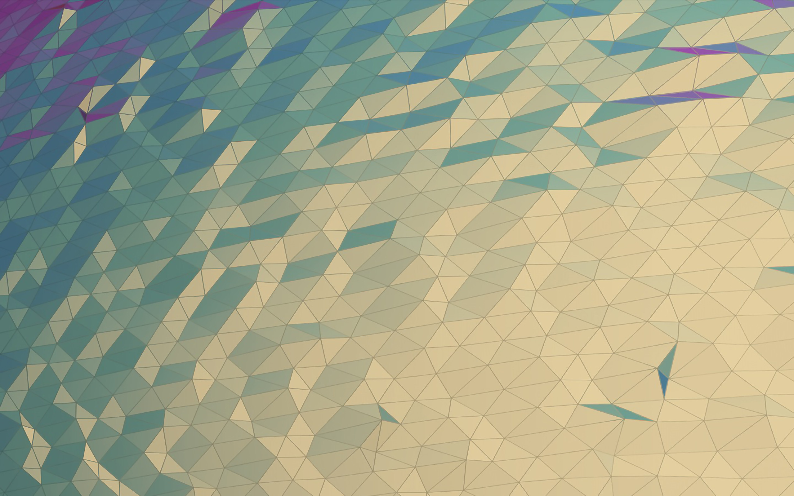 Low poly, Triangoli, Turchese, Beige, 2560x1600, sfondo per PC