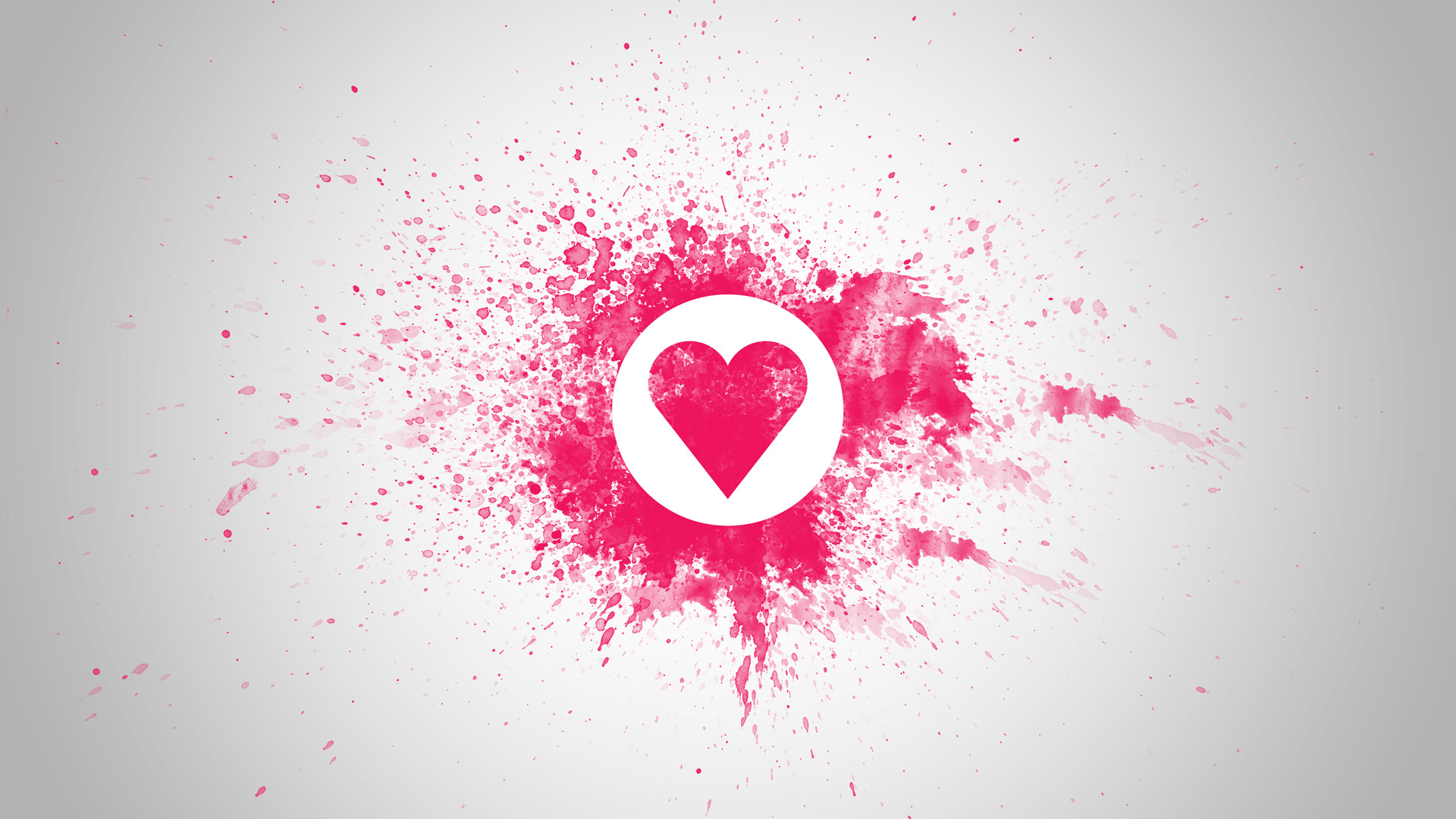 Cuore, Schizzi di vernice, Rosa, Minimalista, 1920x1080, sfondo per PC