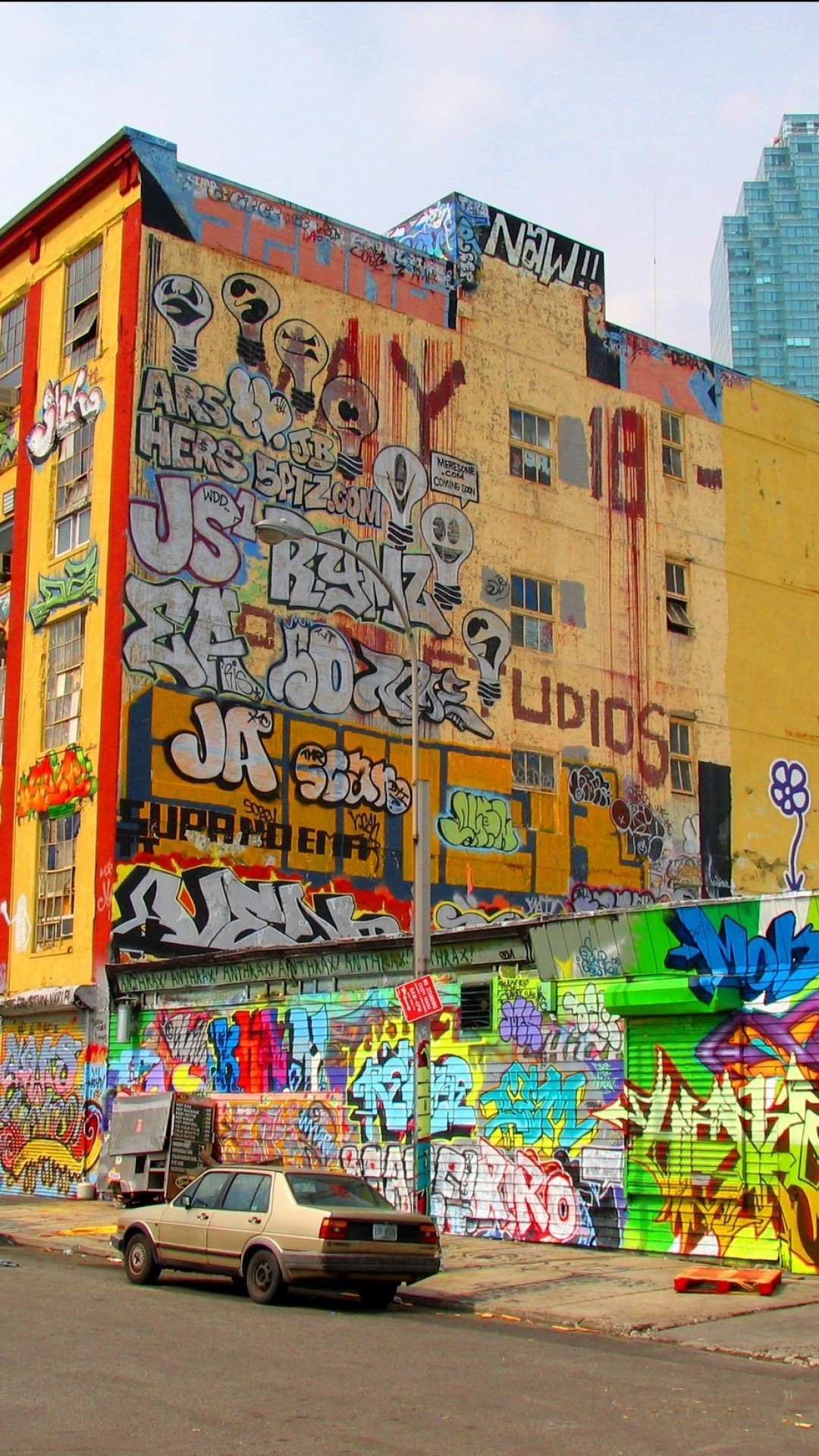 5 Pointz, New York, Graffiti, Edificio, sfondo per iPhone e Android