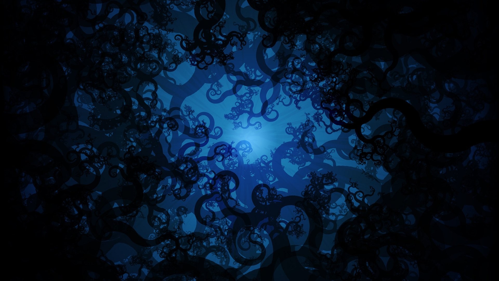 Frattale, Blu scuro, Astratto, Full HD, sfondo desktop