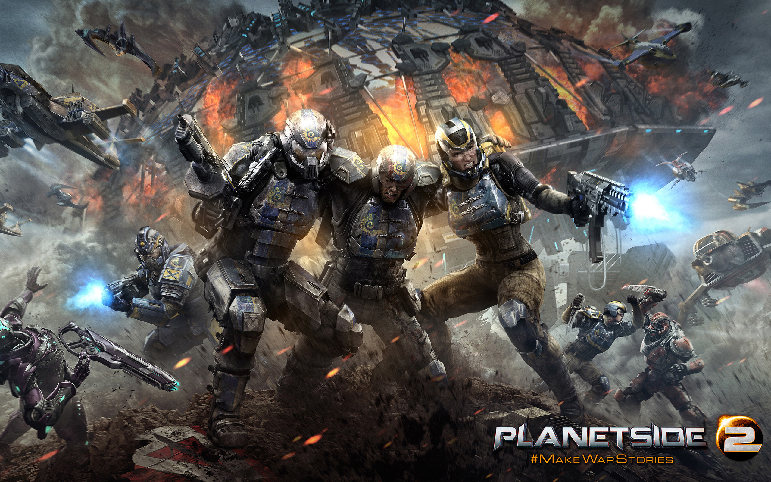 PlanetSide 2, Soldati, Fantascienza, Battaglia, 2560x1600, sfondo per PC