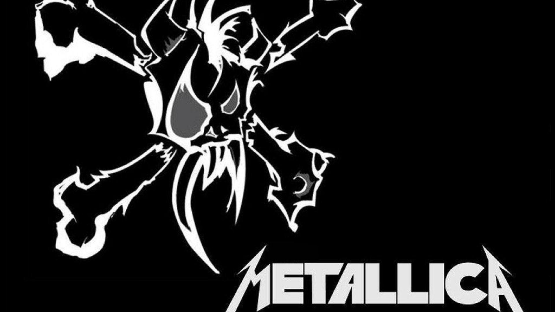 Metallica, Scary Guy, Logo, Bianco e nero, 16:9 Full HD, sfondo widescreen