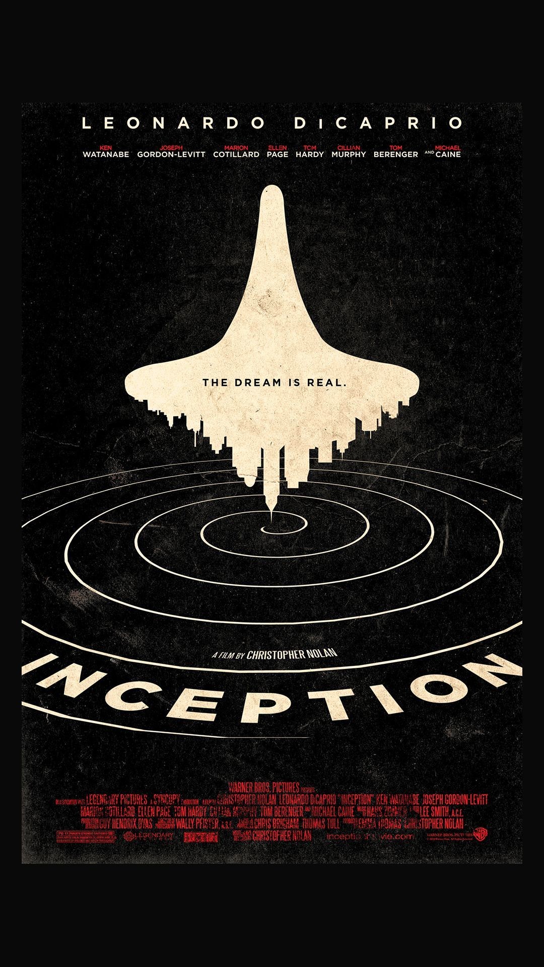 Inception, Leonardo DiCaprio, Trottola, Locandina minimalista, 1080x1920, schermata di blocco iPhone