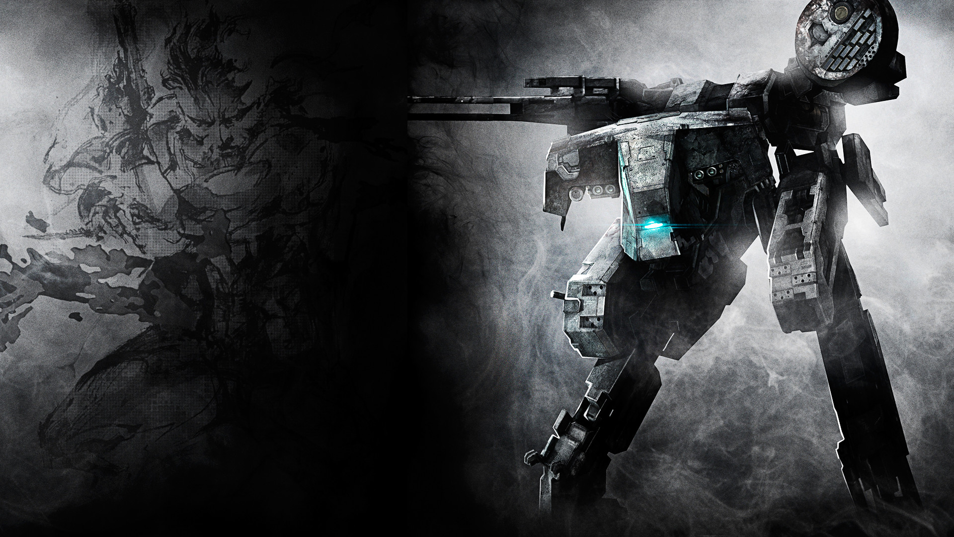 Metal Gear REX, Metal Gear Solid, Mecha, Bianco e nero, 16:9 Full HD, sfondo widescreen
