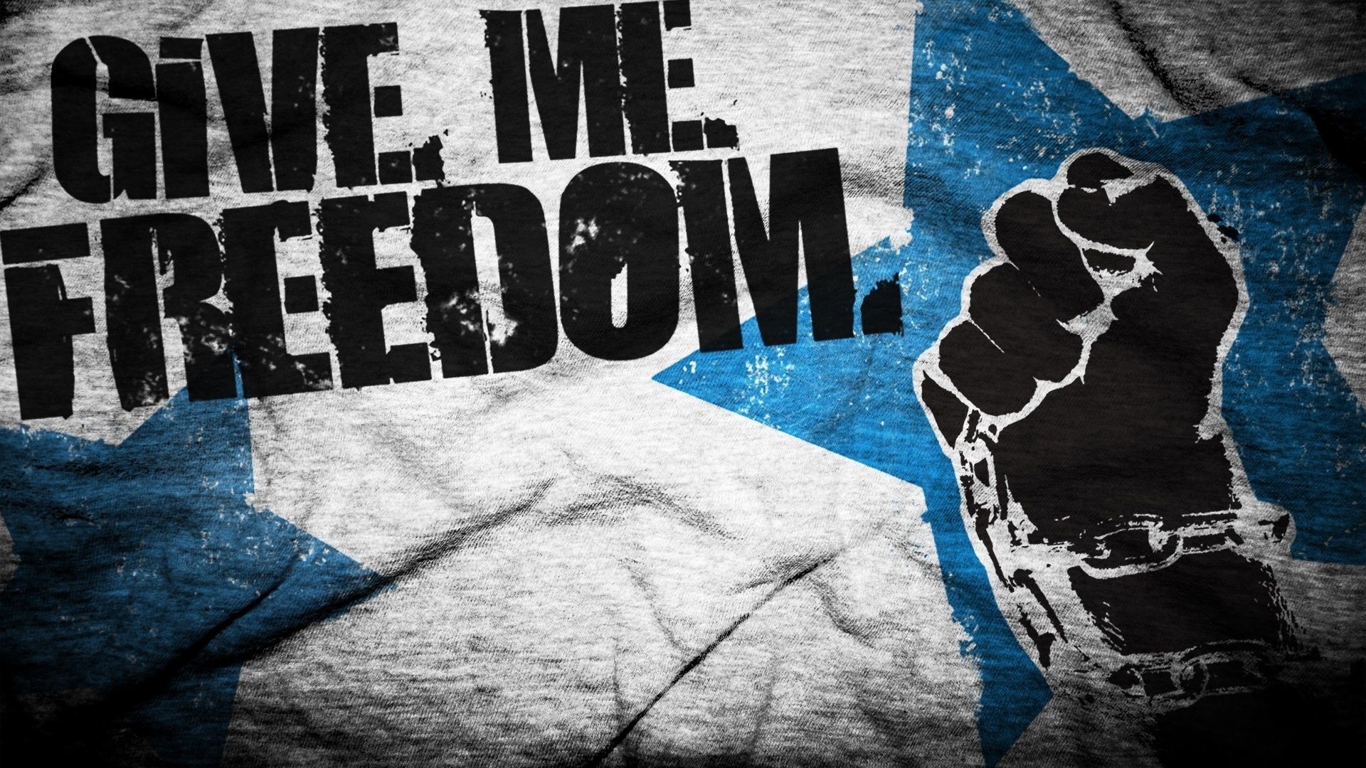 Give me freedom, Pugno alzato, Stella, Tipografia, Grunge, Full HD 1080p, sfondo desktop