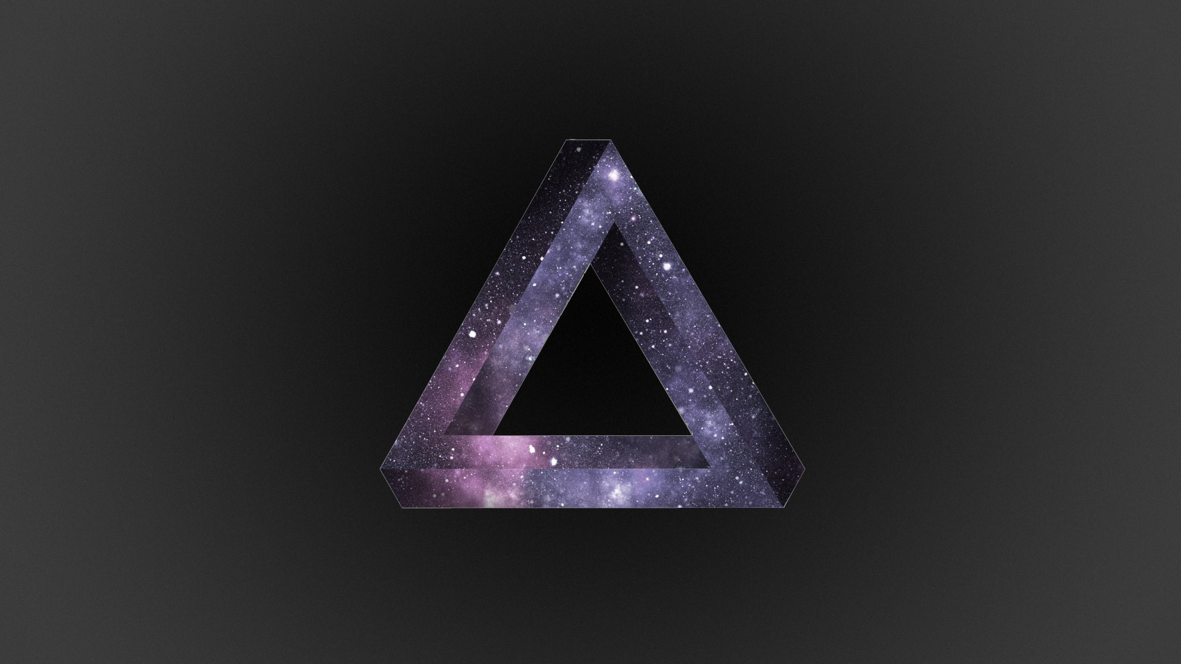 Triangolo di Penrose, Galassia, Sfondo nero, 4K, wallpaper per computer