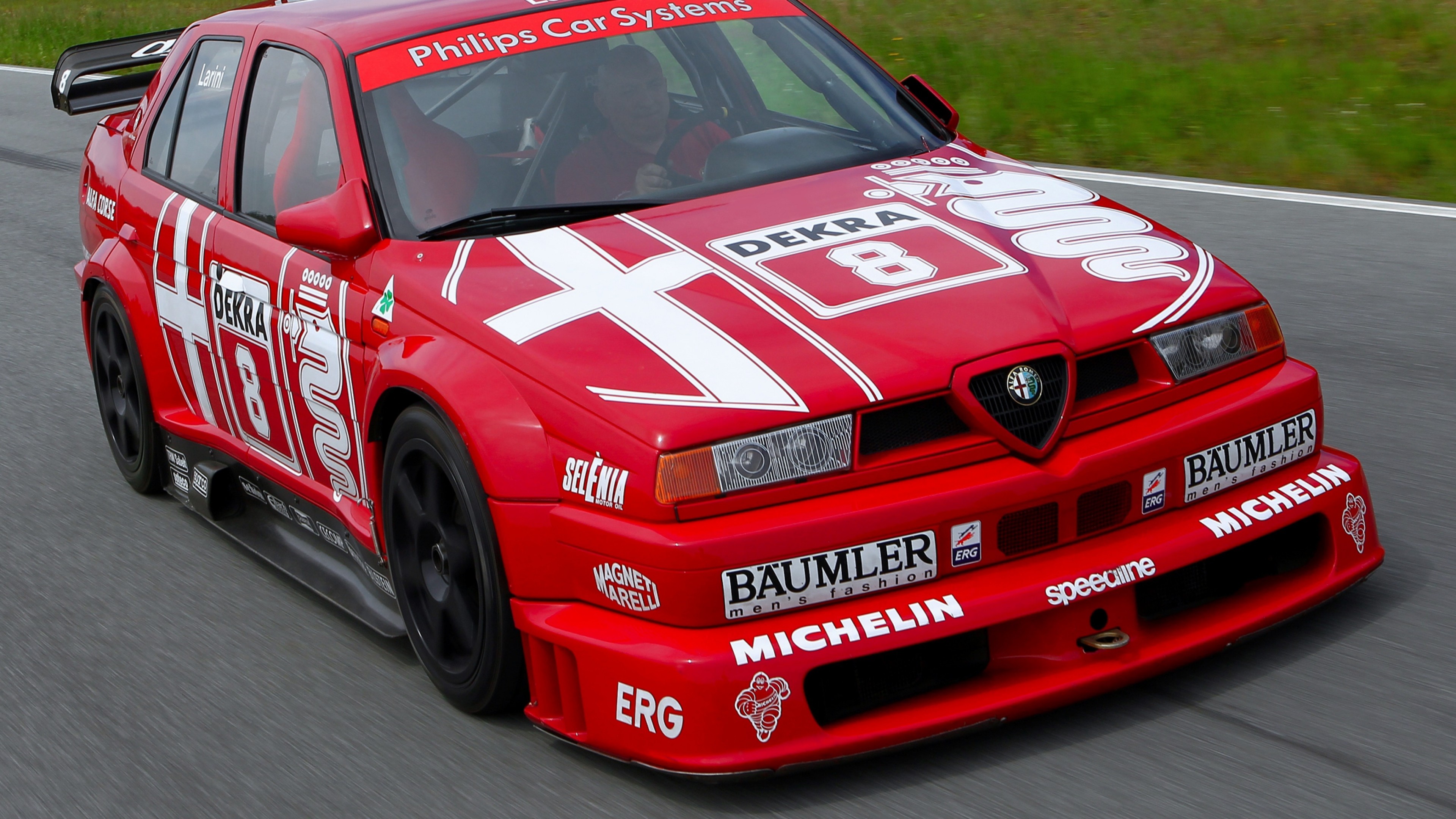 Alfa Romeo 155 V6 TI, Alfa Corse, DTM, Auto da corsa, 4K, sfondo per portatile