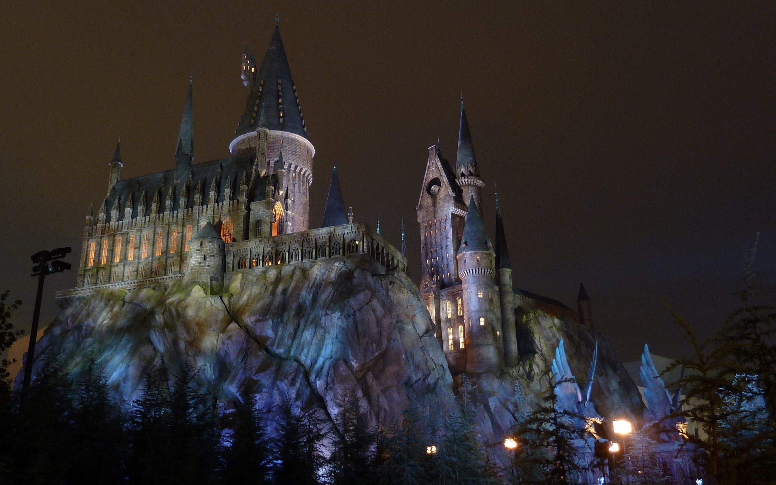 Castello di Hogwarts, The Wizarding World of Harry Potter, Universal Studios, Notte, sfondo 2K