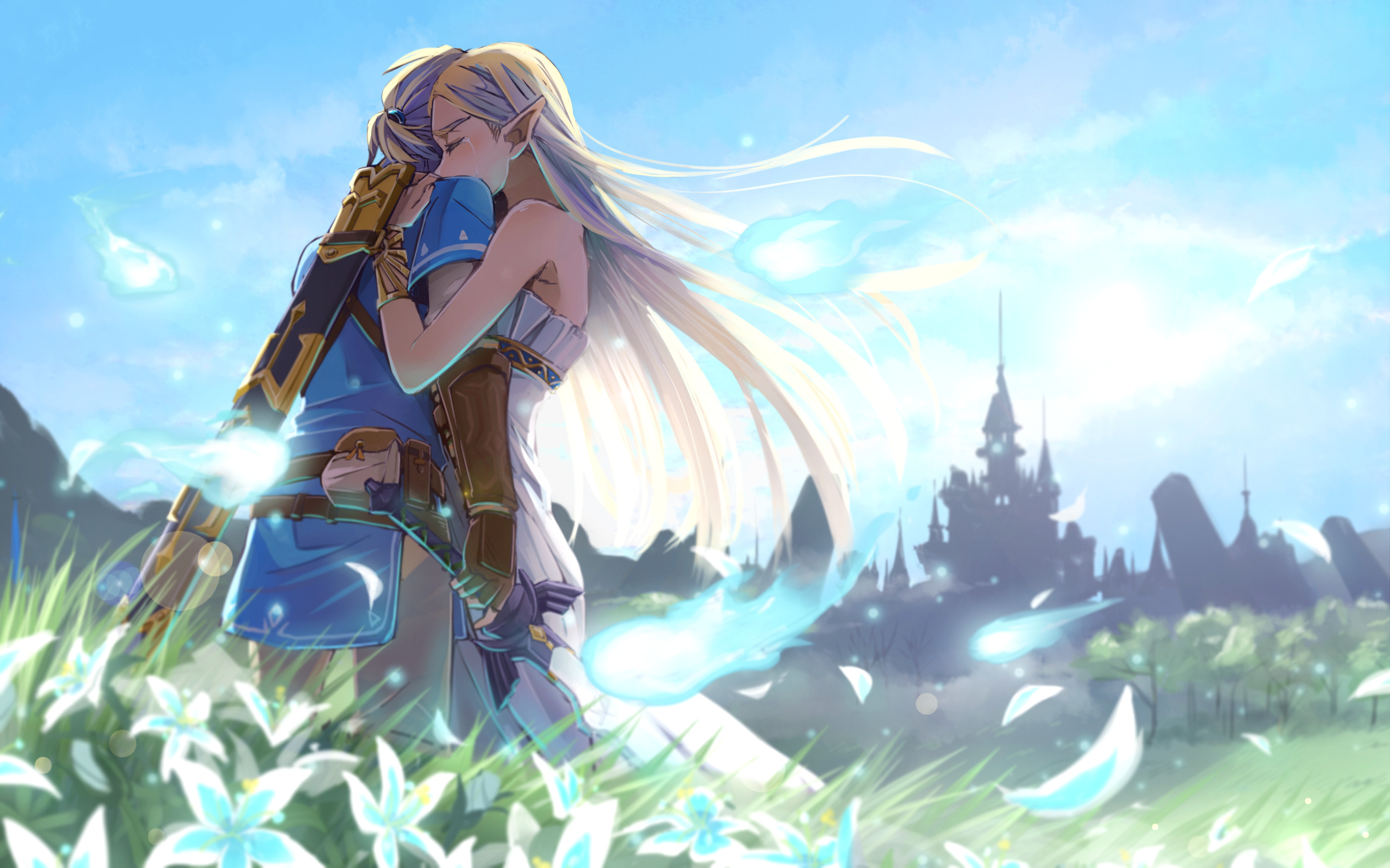 Principessa Zelda, The Legend of Zelda: Breath of the Wild, Castello di Hyrule, Fiori, sfondo per PC