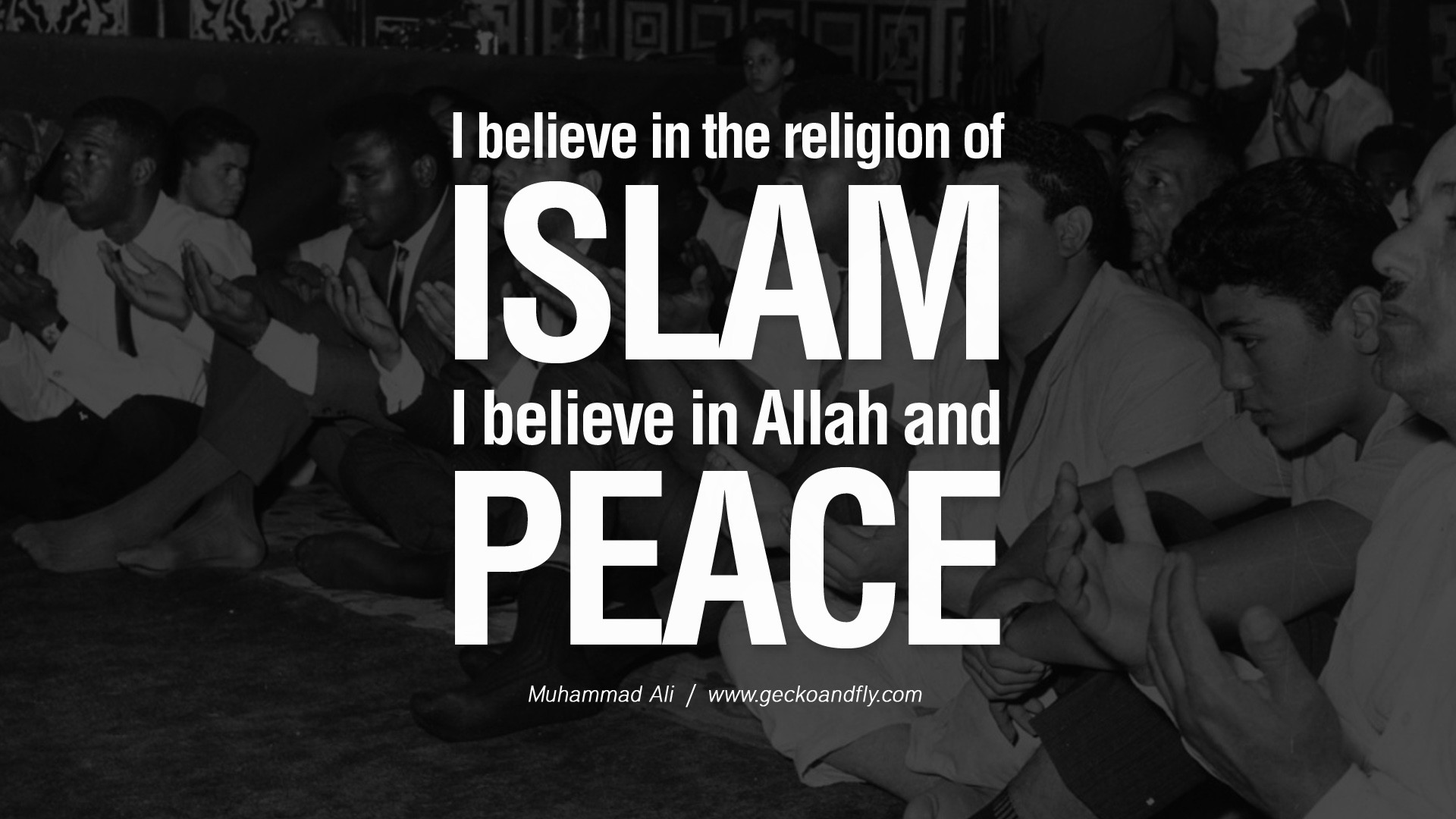 Muhammad Ali, Citazione, Islam, Bianco e nero, Full HD, sfondo per portatile