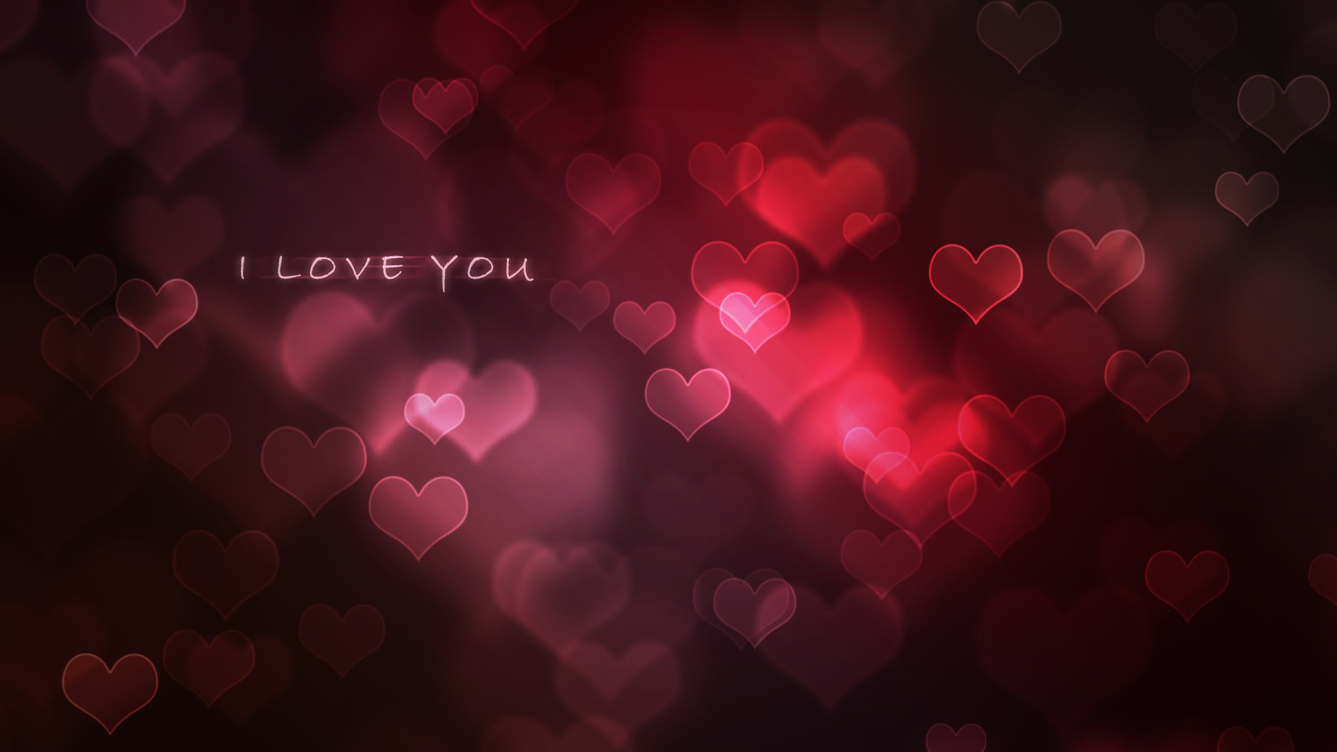 I love you, Cuori bokeh, Bordeaux, 1920x1080, wallpaper desktop