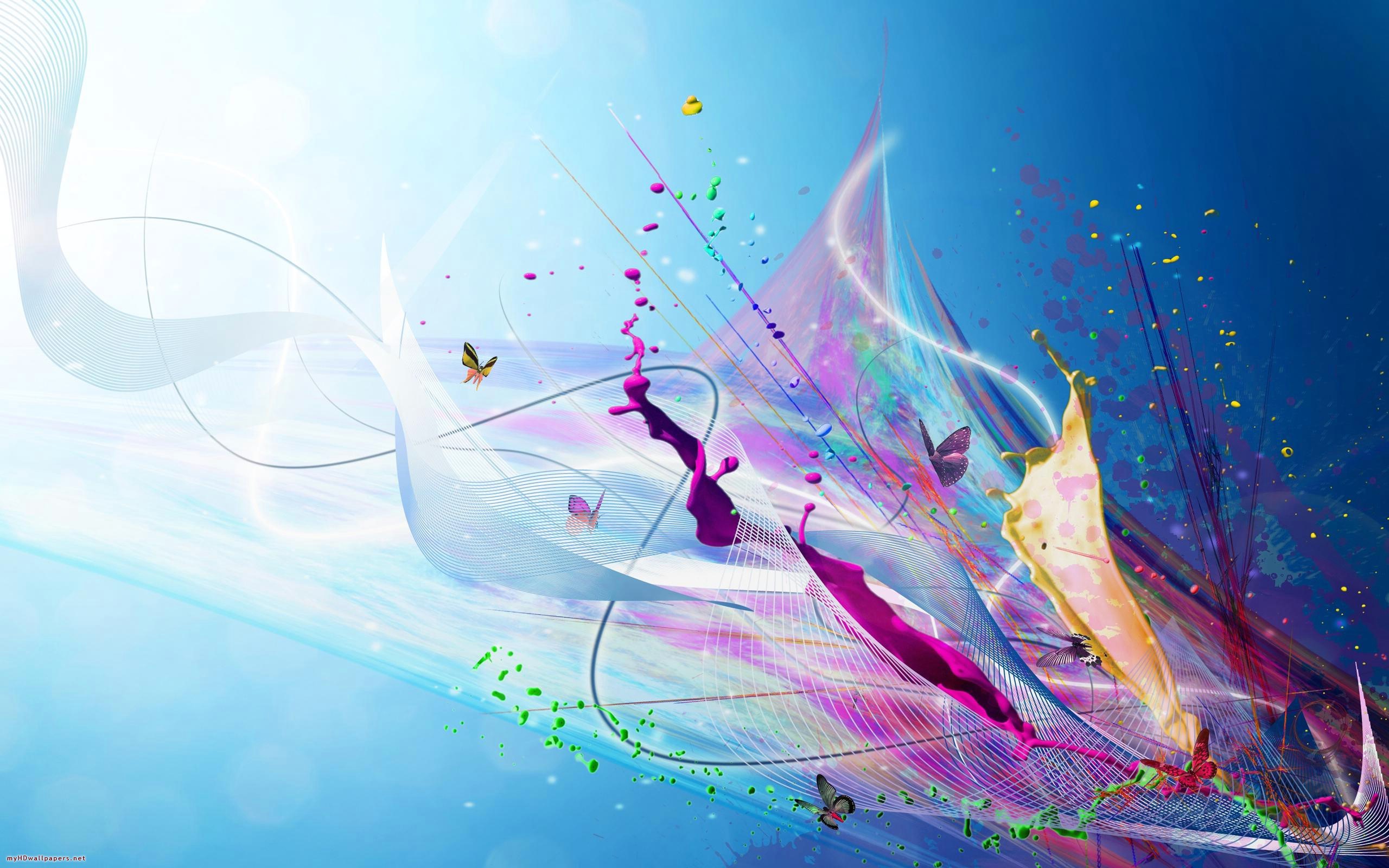 Astratto, Spruzzi colorati, Arte digitale, 2560x1600, immagine di sfondo