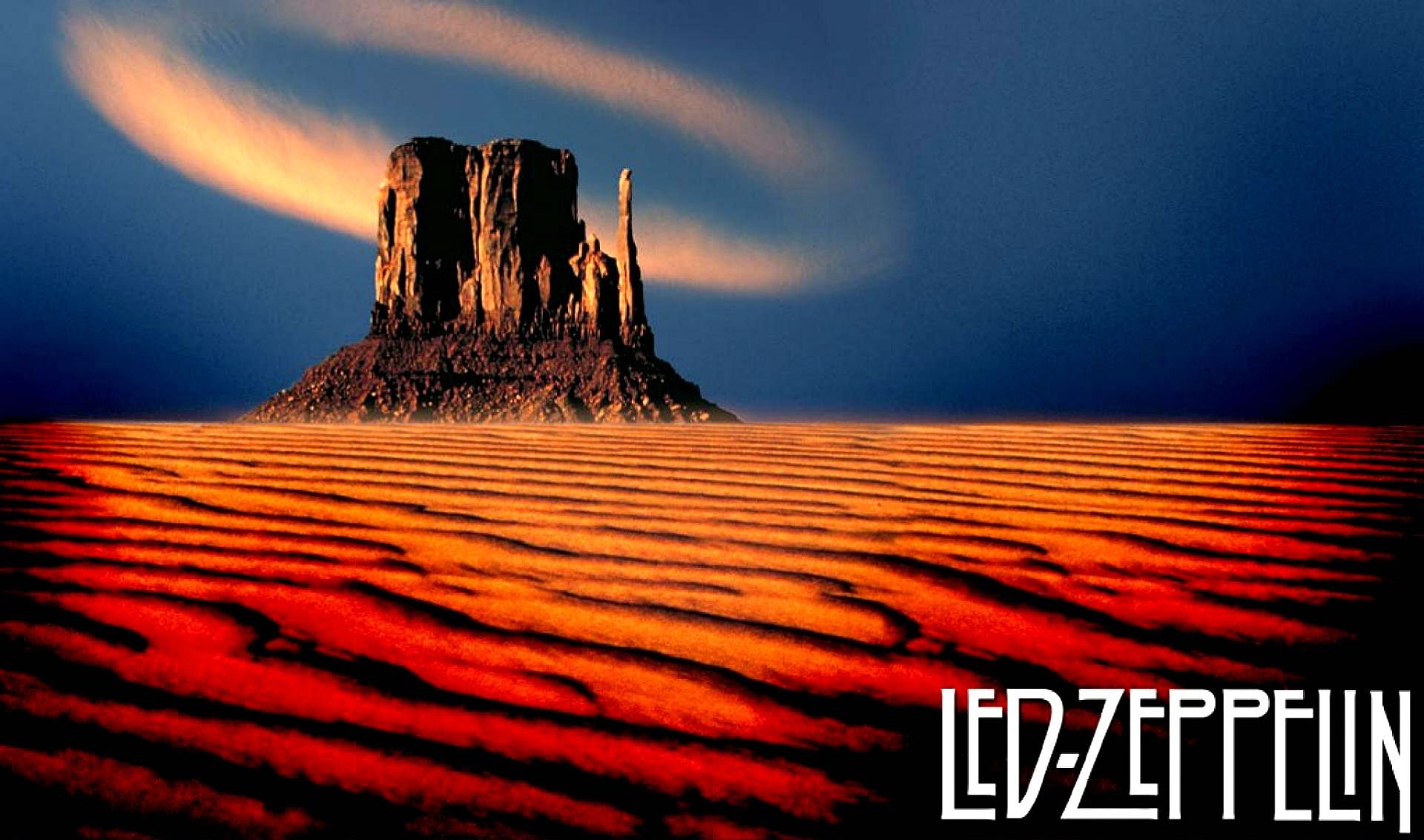 Led Zeppelin, Mothership, Monument Valley, Deserto, Logo, Full HD, sfondo Windows 11