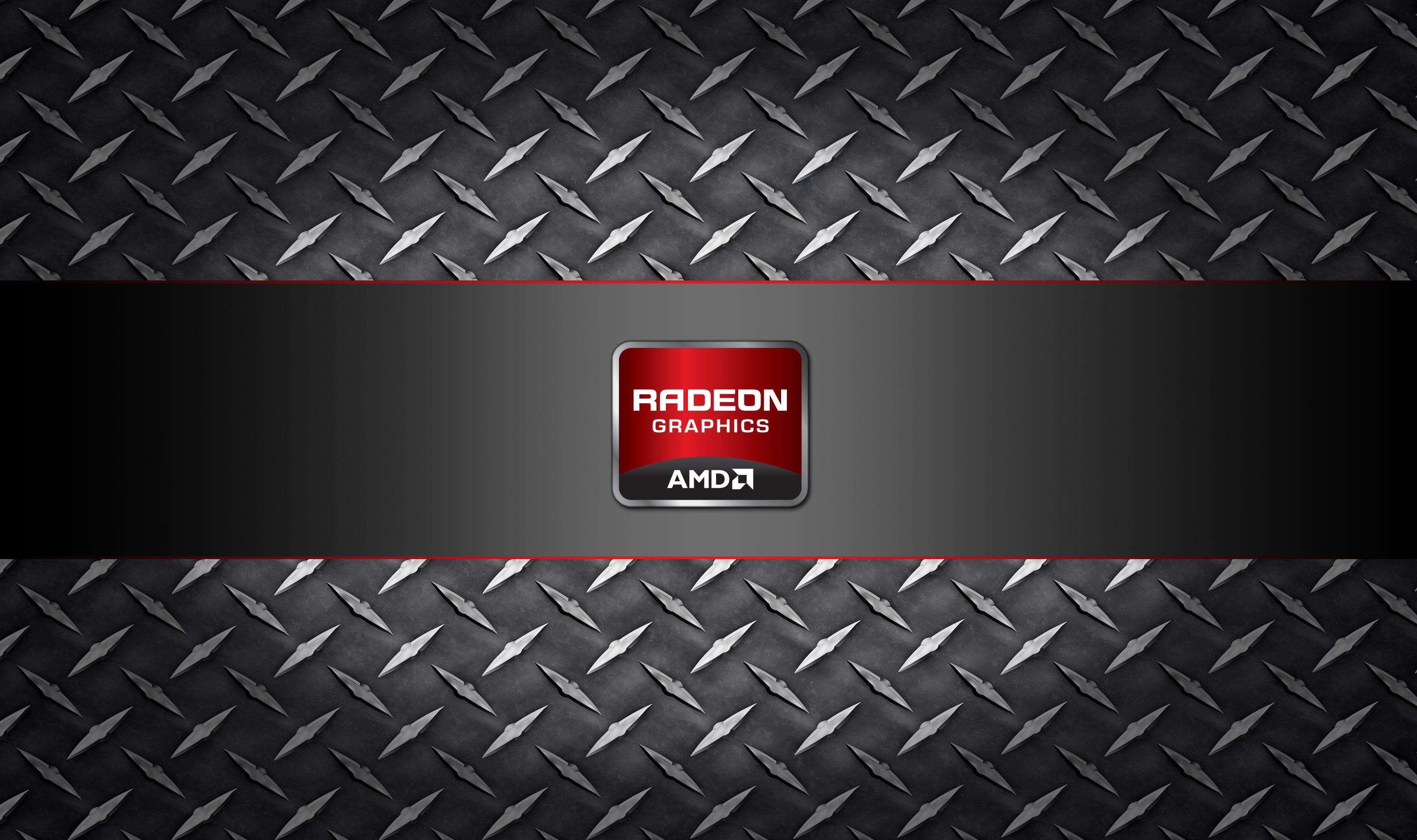 AMD Radeon Graphics, Lamiera, Logo, 2K, sfondo per PC
