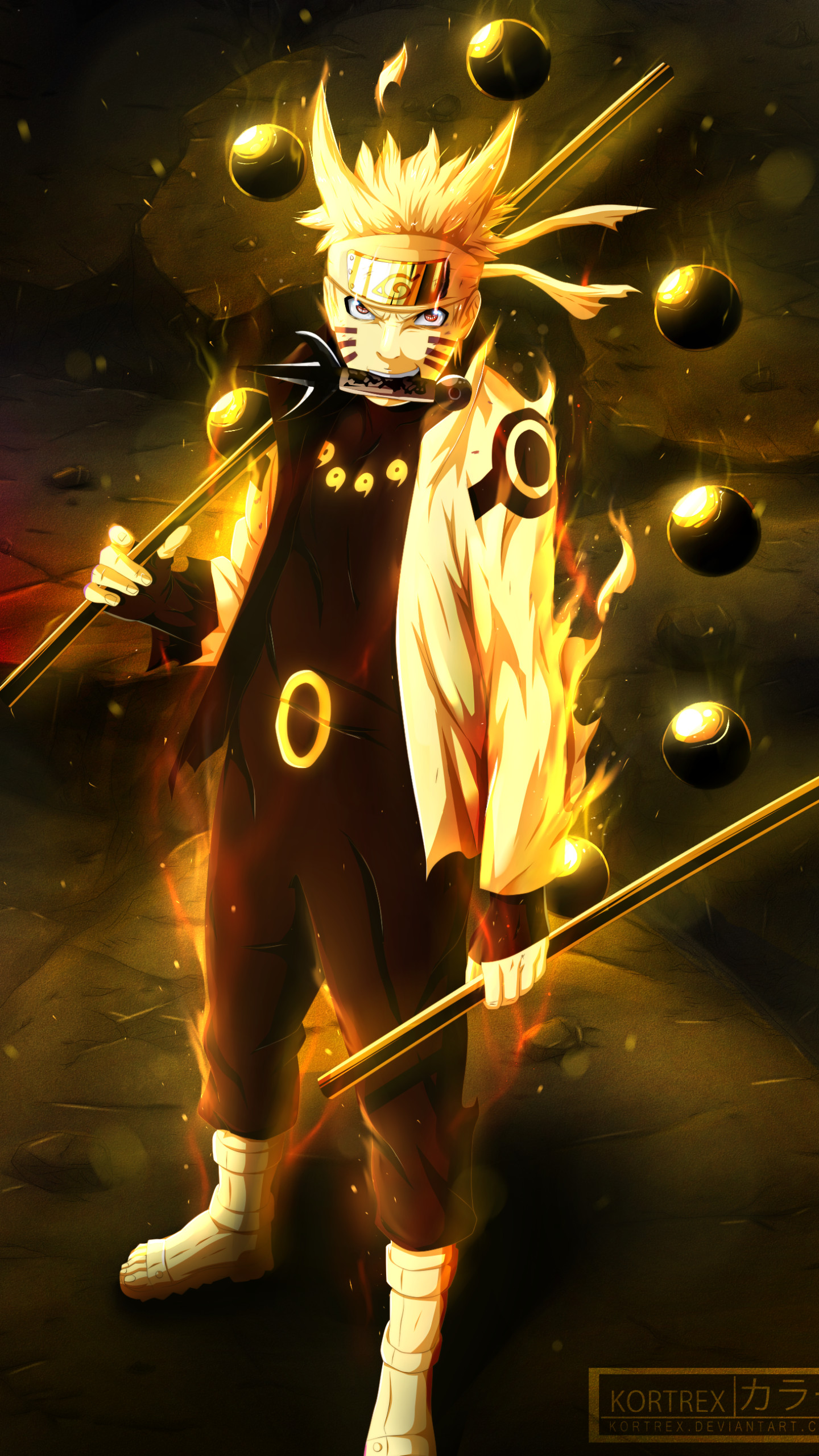 Naruto Uzumaki, Modalità Saggio delle Sei Vie, Naruto Shippuden, sfondo verticale per cellulare