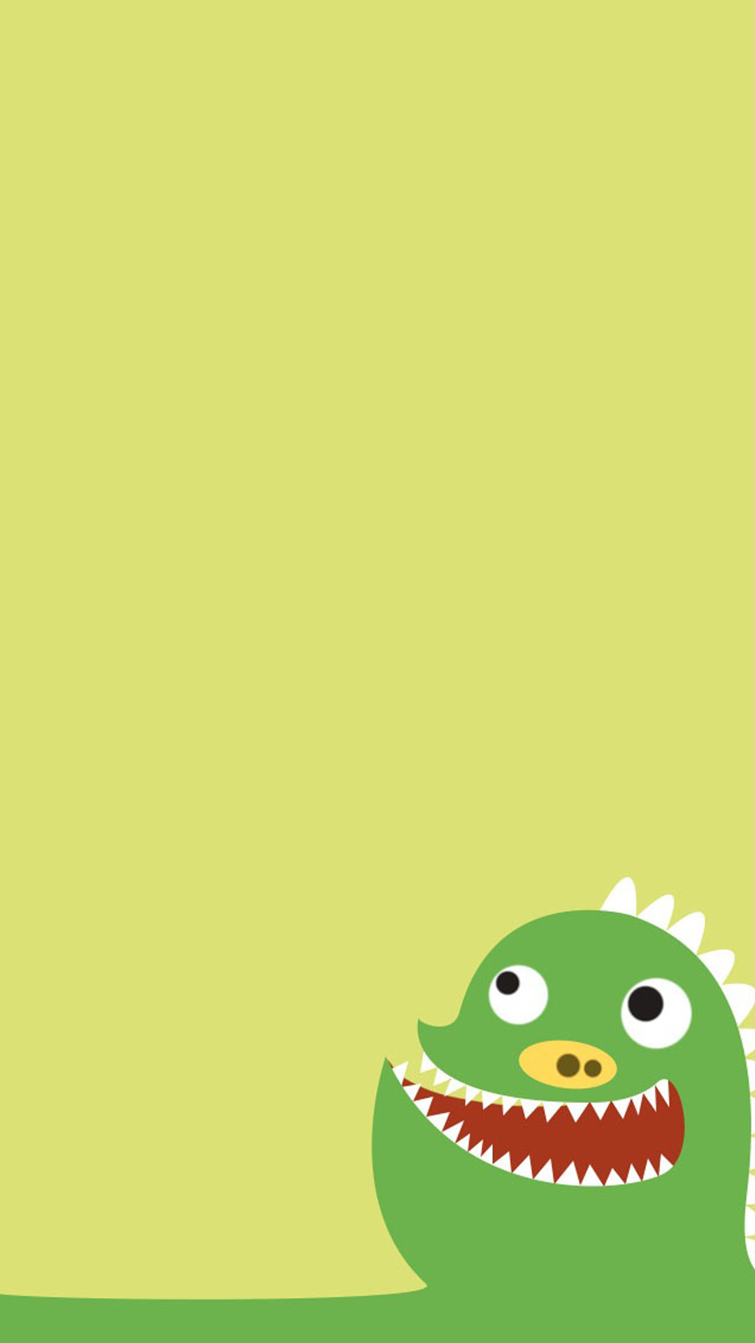 Mostriciattolo verde, Cartone, Sfondo verde, Minimalista, wallpaper per iPhone e Android