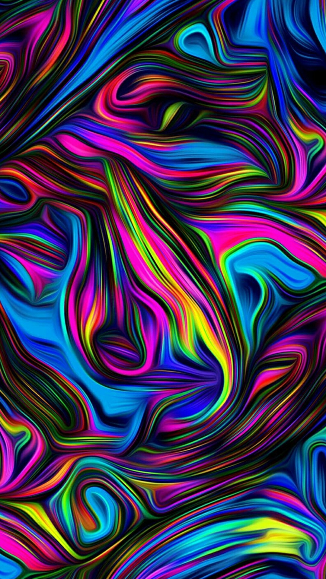 Astratto, Colori neon, Psichedelico, Full HD, sfondo per smartphone