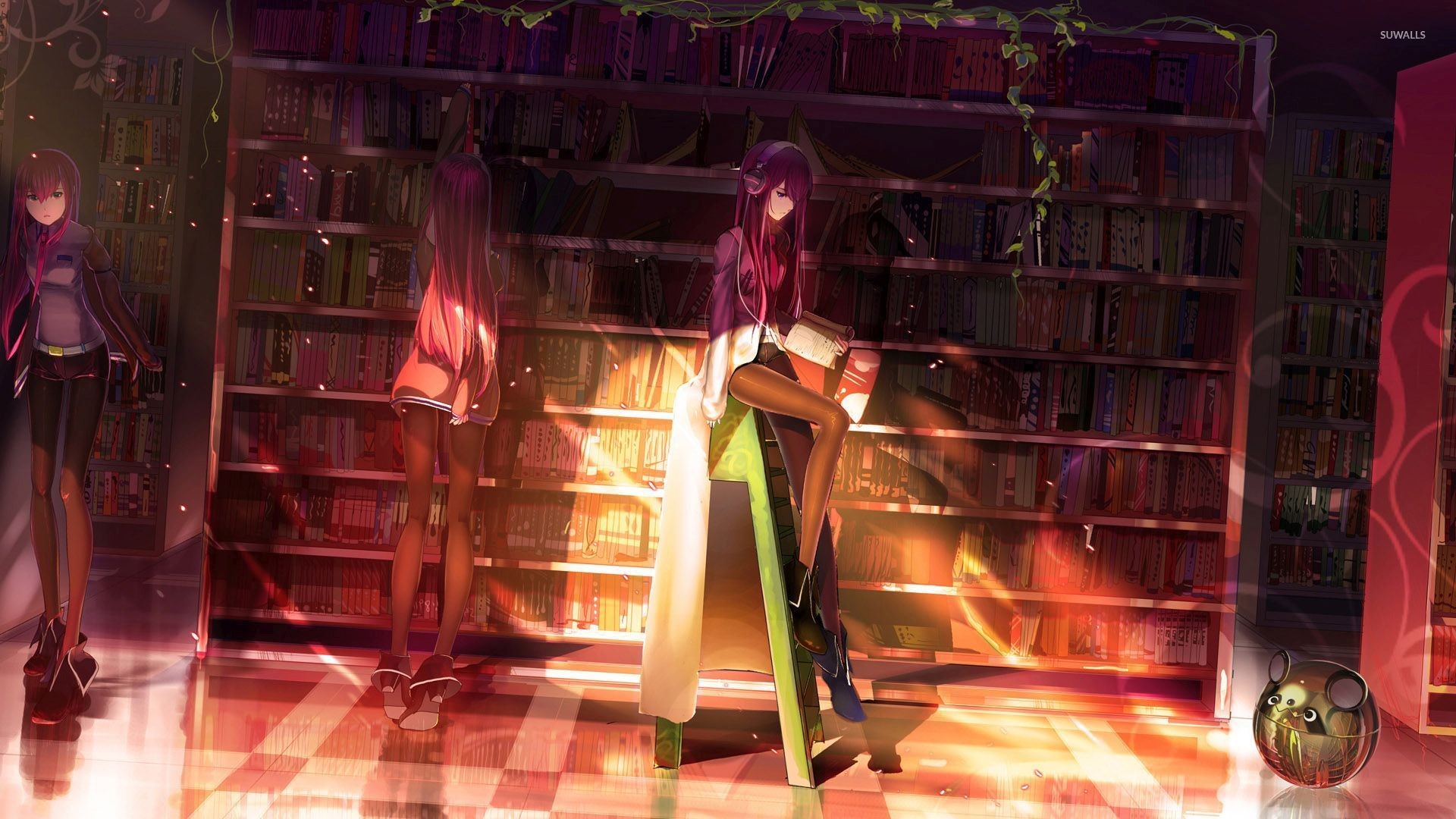 Biblioteca, Libri, Luce calda, Full HD, sfondo per PC