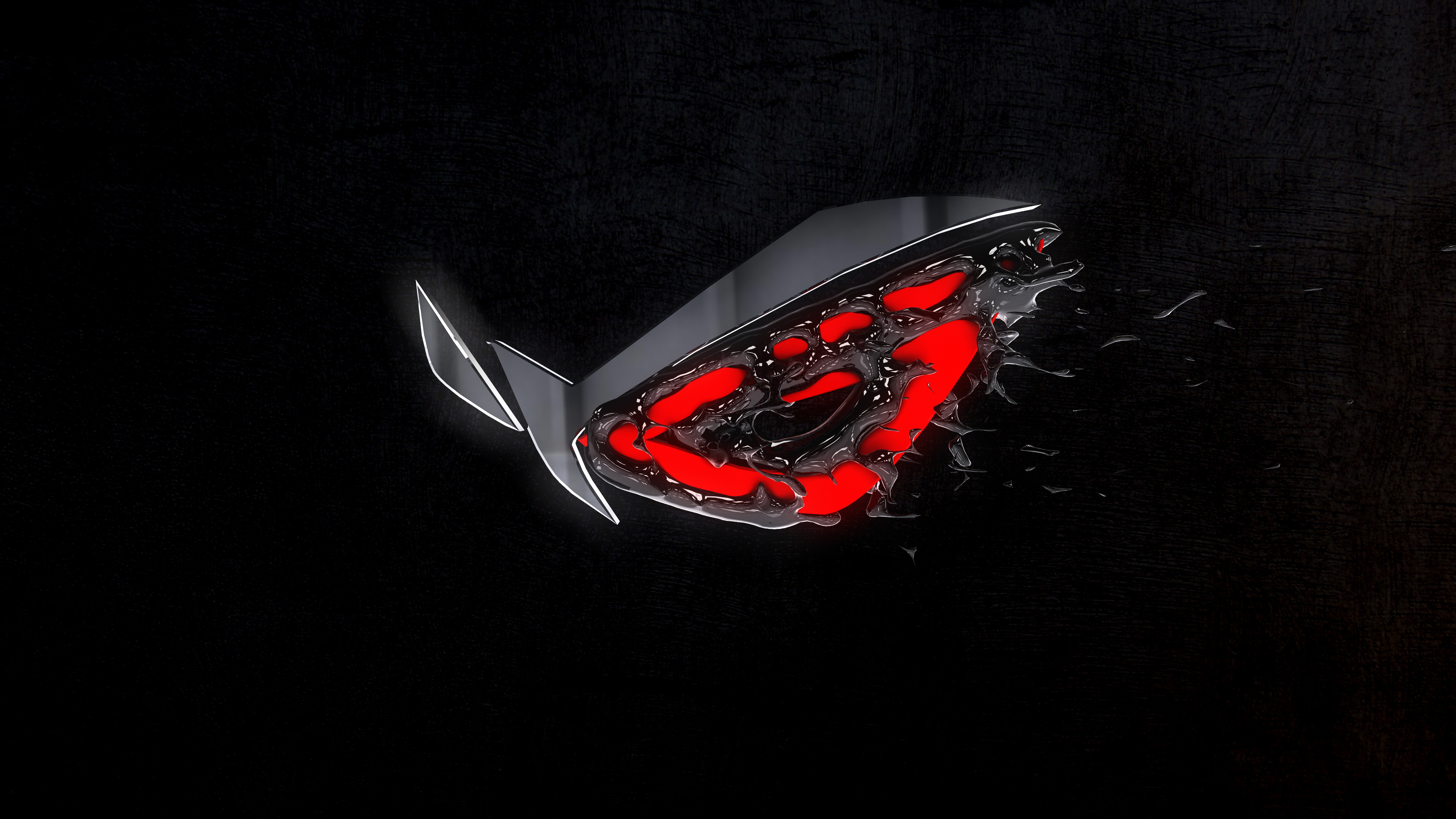 ASUS ROG, Logo, Sfondo nero, 3840x2160, wallpaper desktop