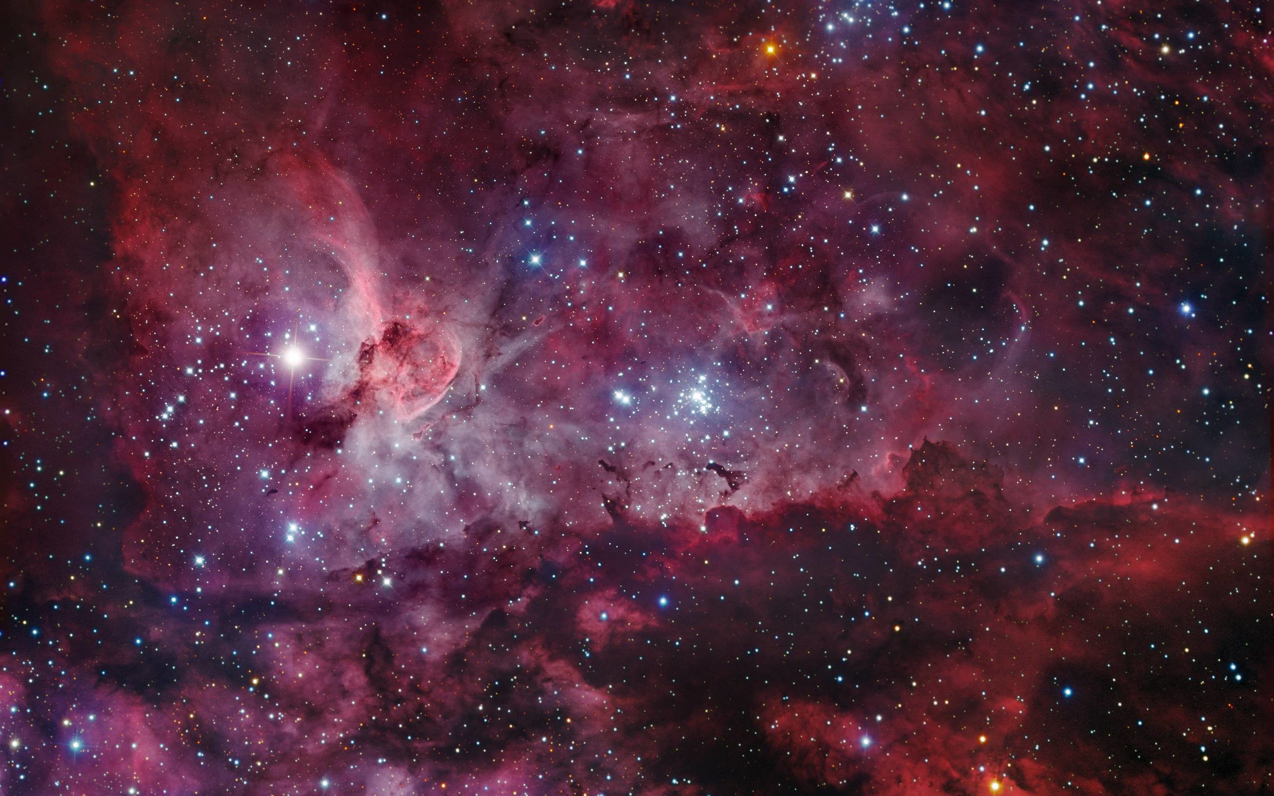 Nebulosa della Carena, Nebulosa, Stelle, Rosso, 2560x1600, immagine di sfondo