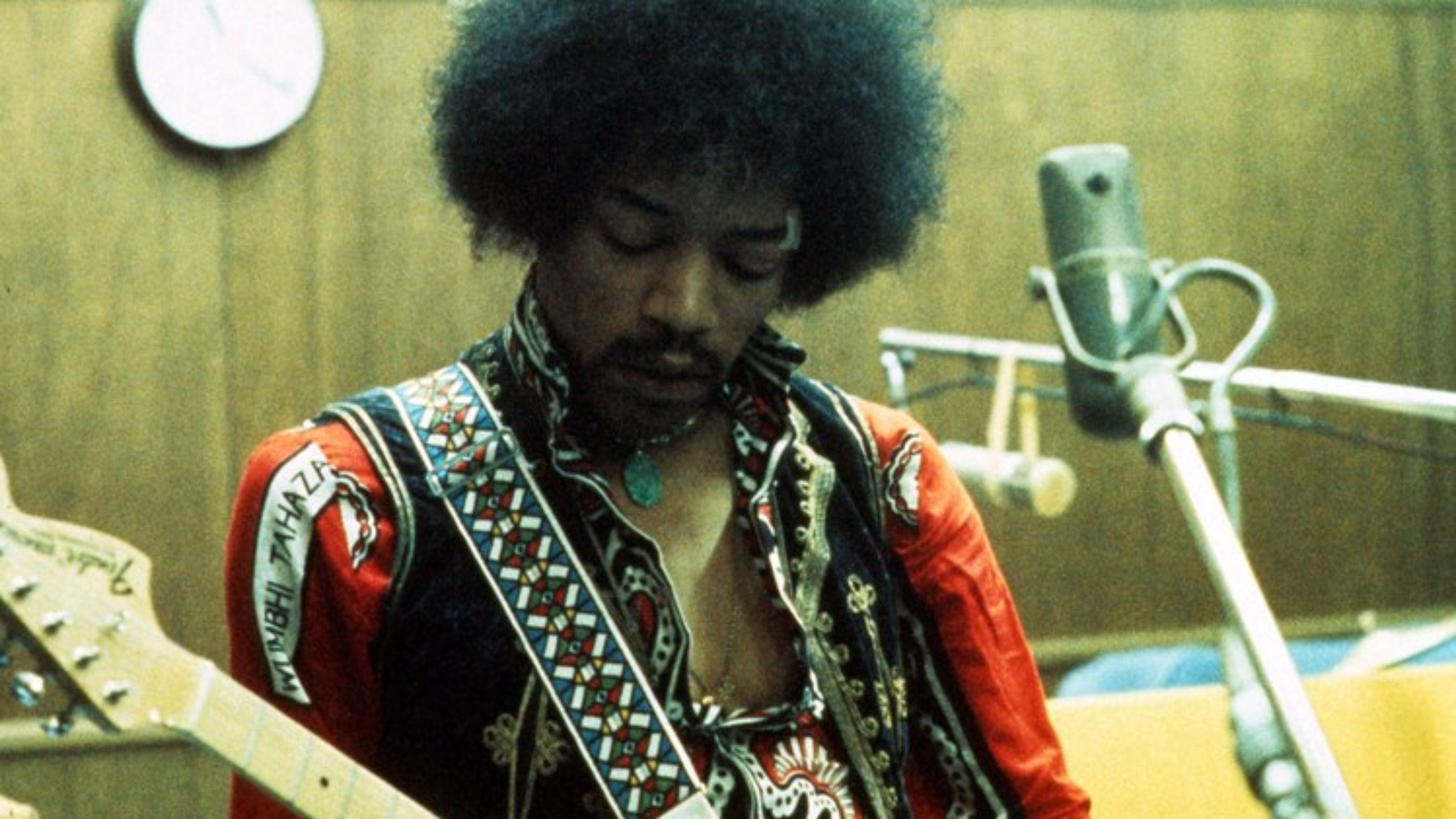 Jimi Hendrix, Studio di registrazione, Microfono, Anni '60, 2K, sfondo Windows 11