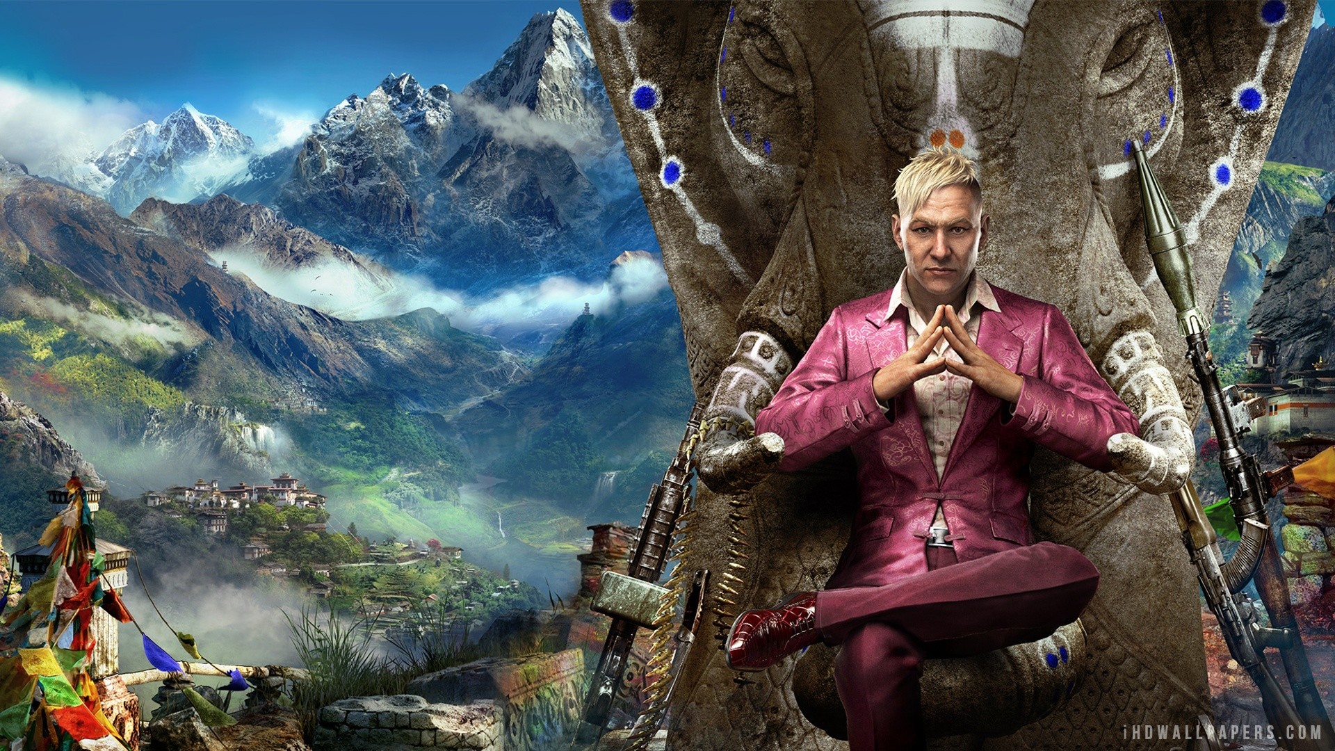 Pagan Min, Far Cry 4, Trono, Himalaya, Full HD, sfondo desktop