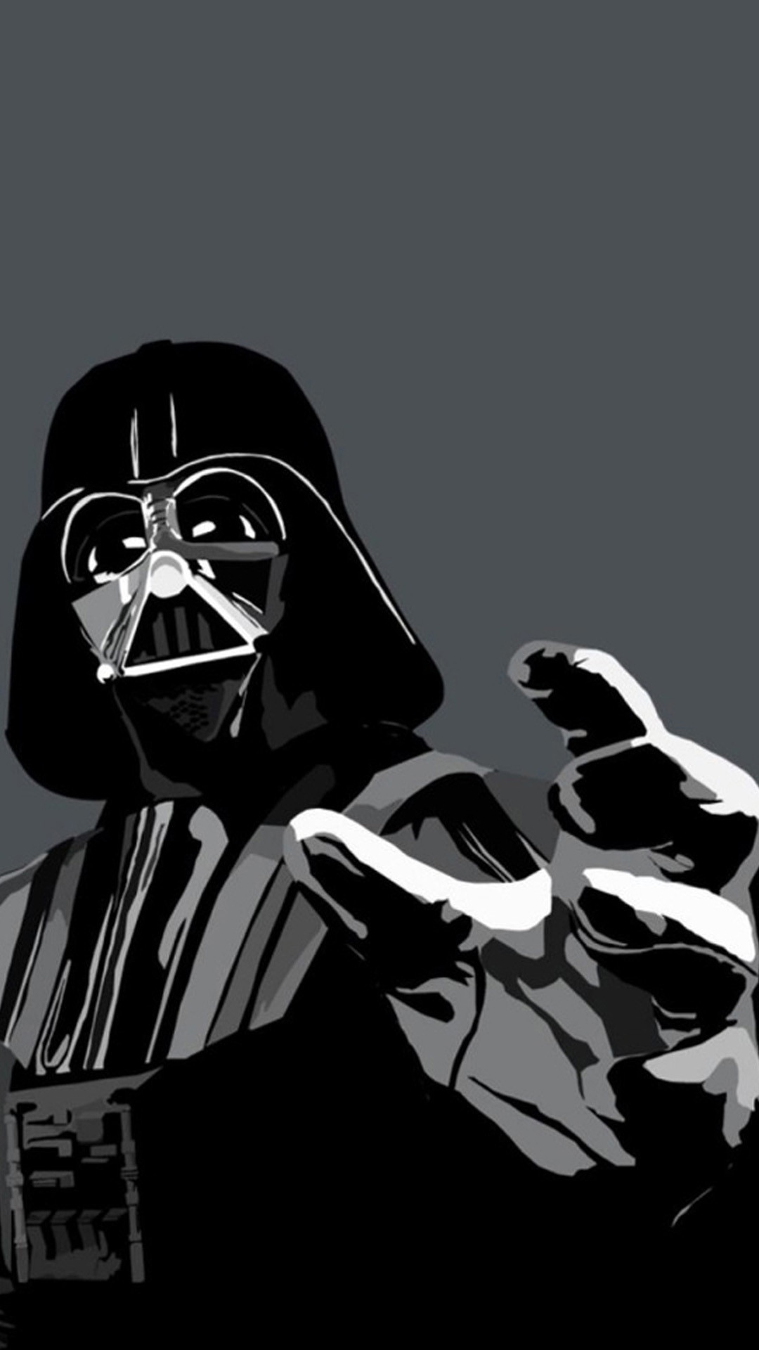 Darth Vader, Star Wars, Illustrazione, Grigio, Full HD, schermata di blocco iPhone 6