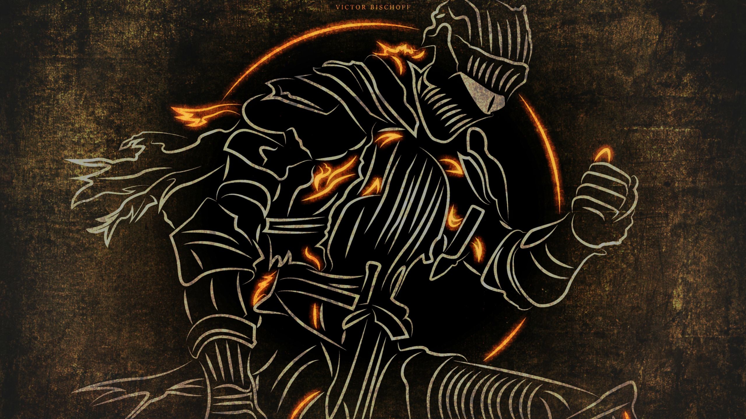 Ashen One, Dark Souls III, Line art, Braci, Full HD, sfondo per PC e portatile