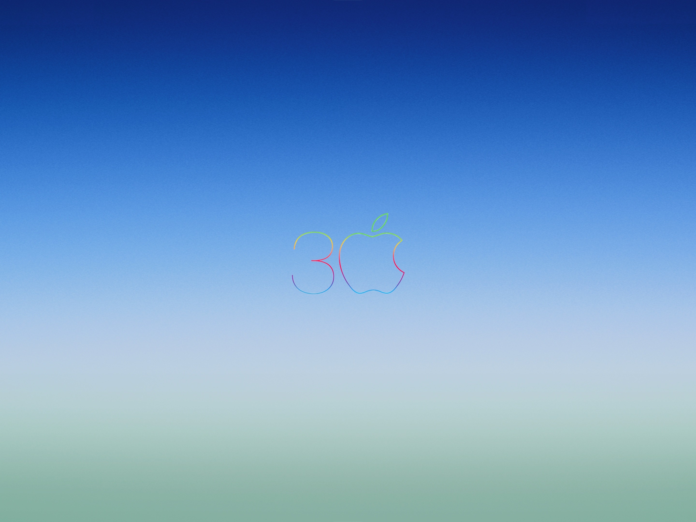 Logo Apple, Gradiente, Cielo, Blu, immagine di sfondo iOS 7