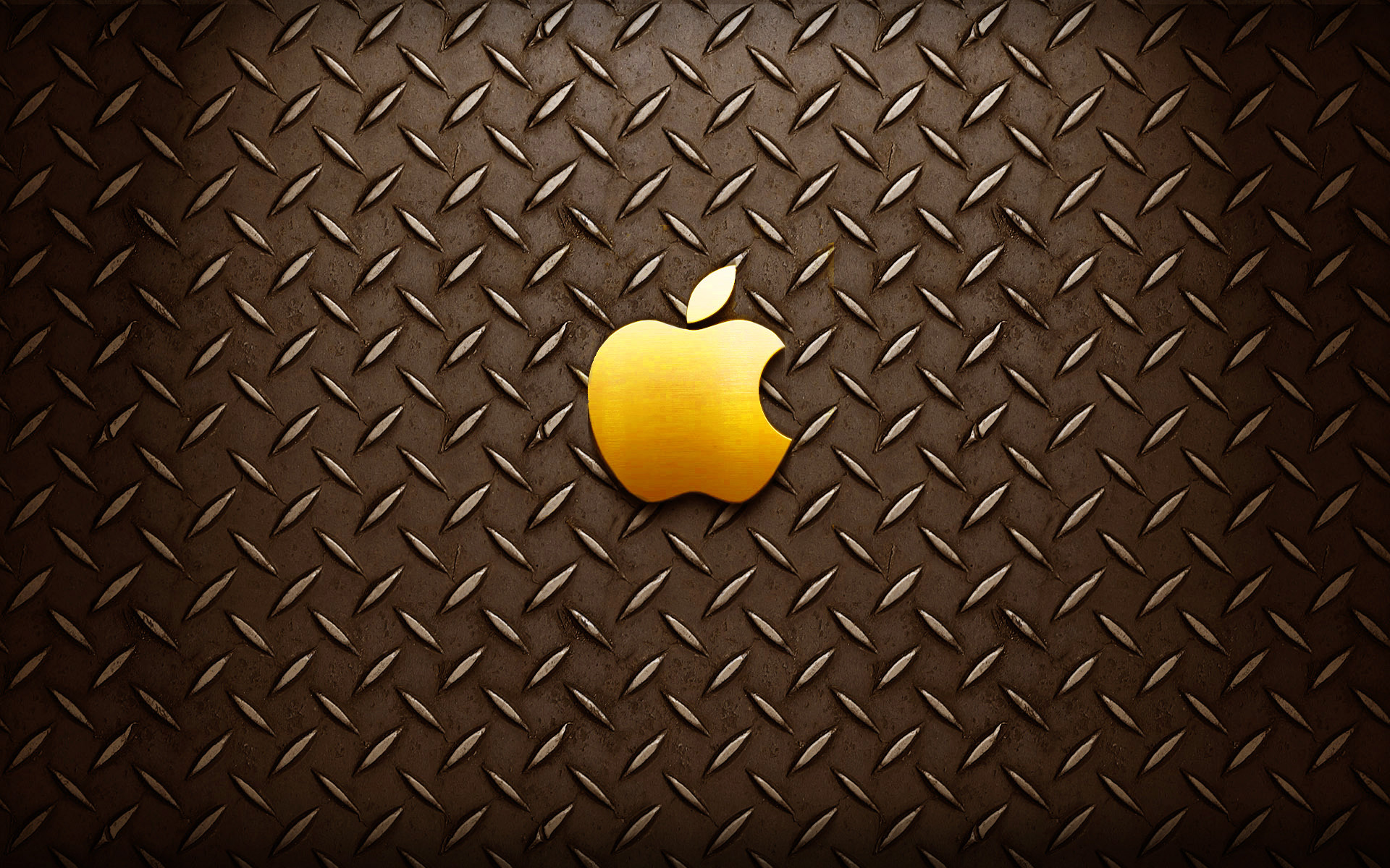 Logo Apple, Lamiera mandorlata, Marrone, Oro, 1920x1200, immagine di sfondo