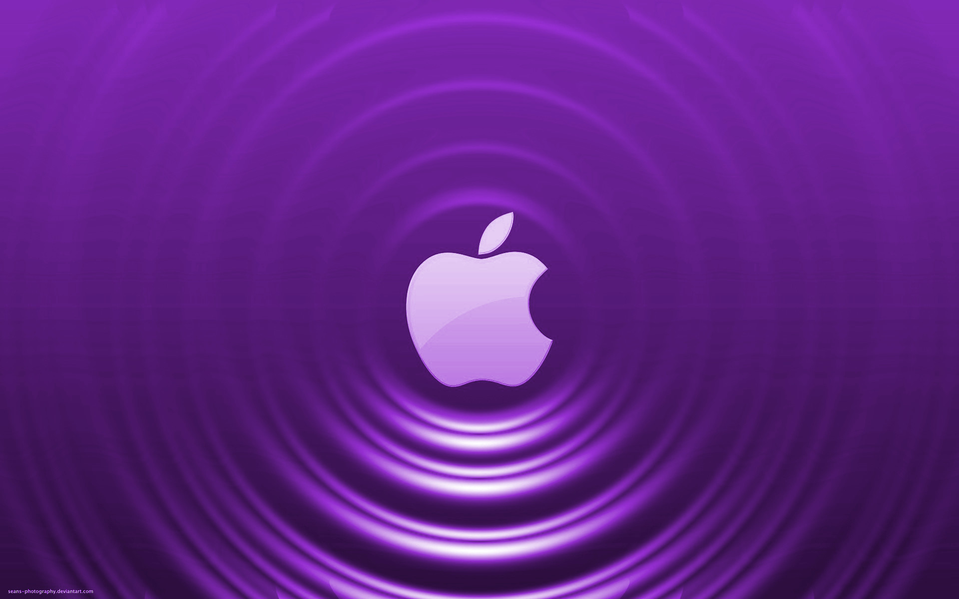 Logo Apple, Onde concentriche, Viola, 1920x1200, sfondo per PC