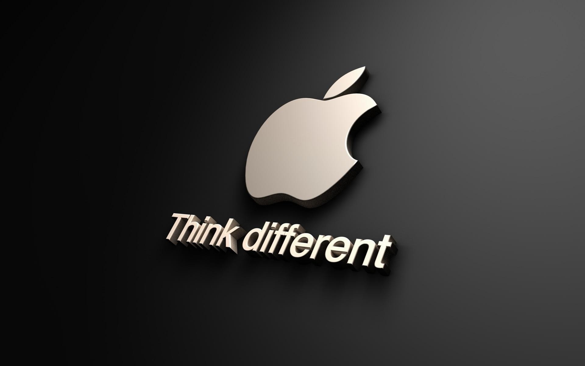 Apple, Think different, Logo, Grigio, sfondo Full HD per desktop