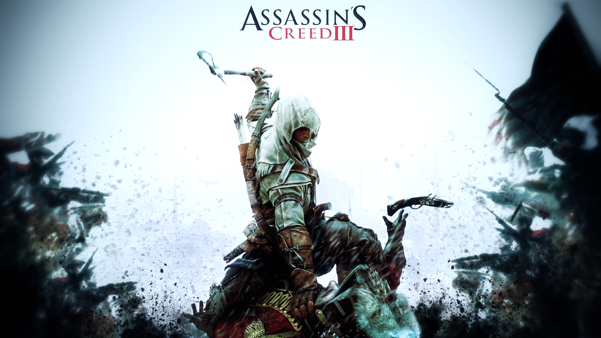 Connor Kenway, Assassin's Creed III, Tomahawk, Combattimento, Logo, sfondo desktop 1080p