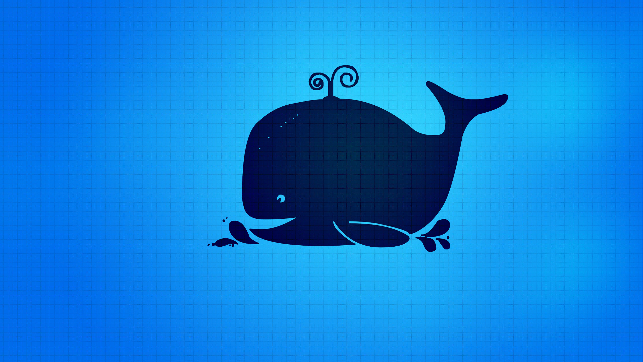 Balena, Silhouette, Sfondo azzurro, Minimalismo, 2K, wallpaper desktop