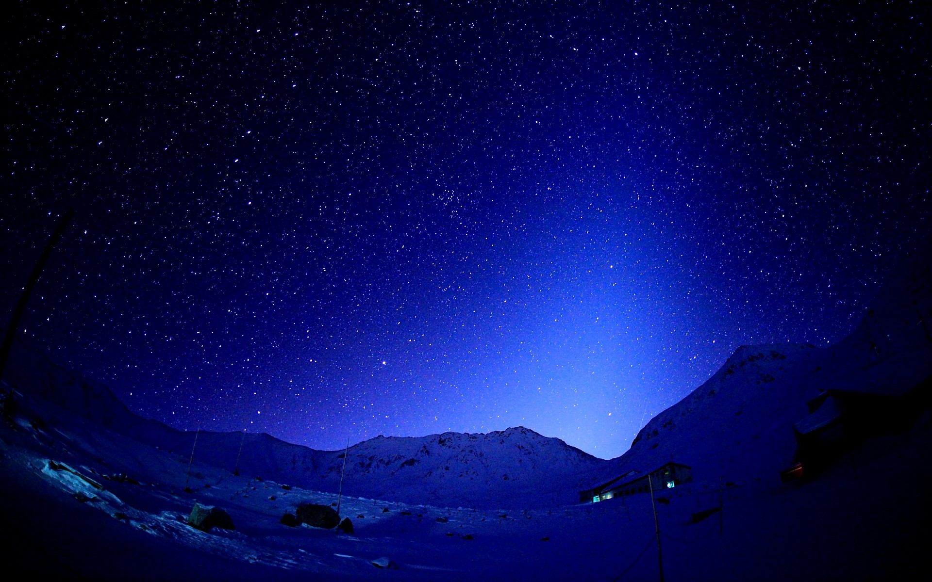 Cielo stellato, Valle, Notte, Blu, 1920x1200, sfondo MacBook Pro