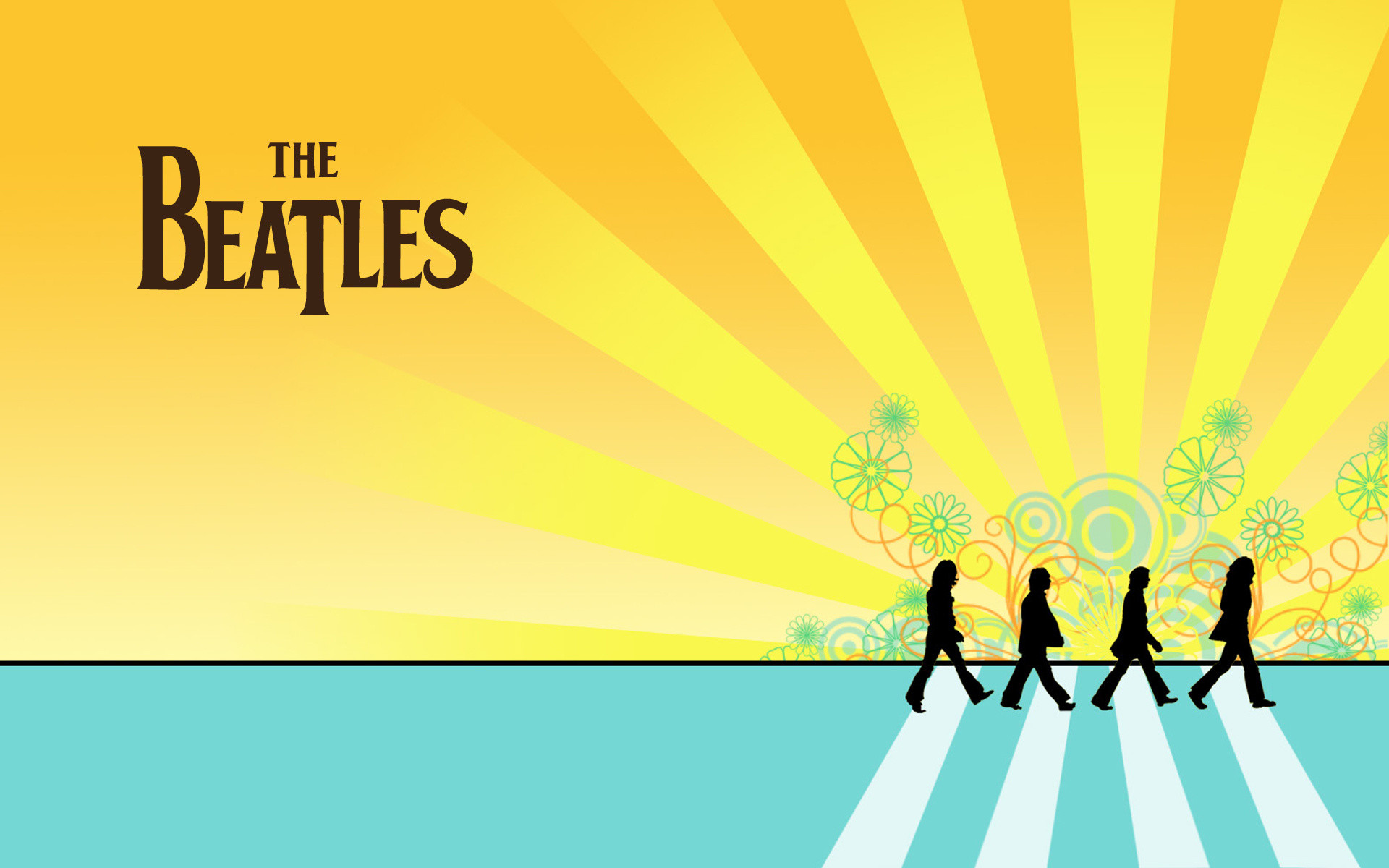 The Beatles, Abbey Road, Silhouette, Giallo, 1920x1200, immagine di sfondo