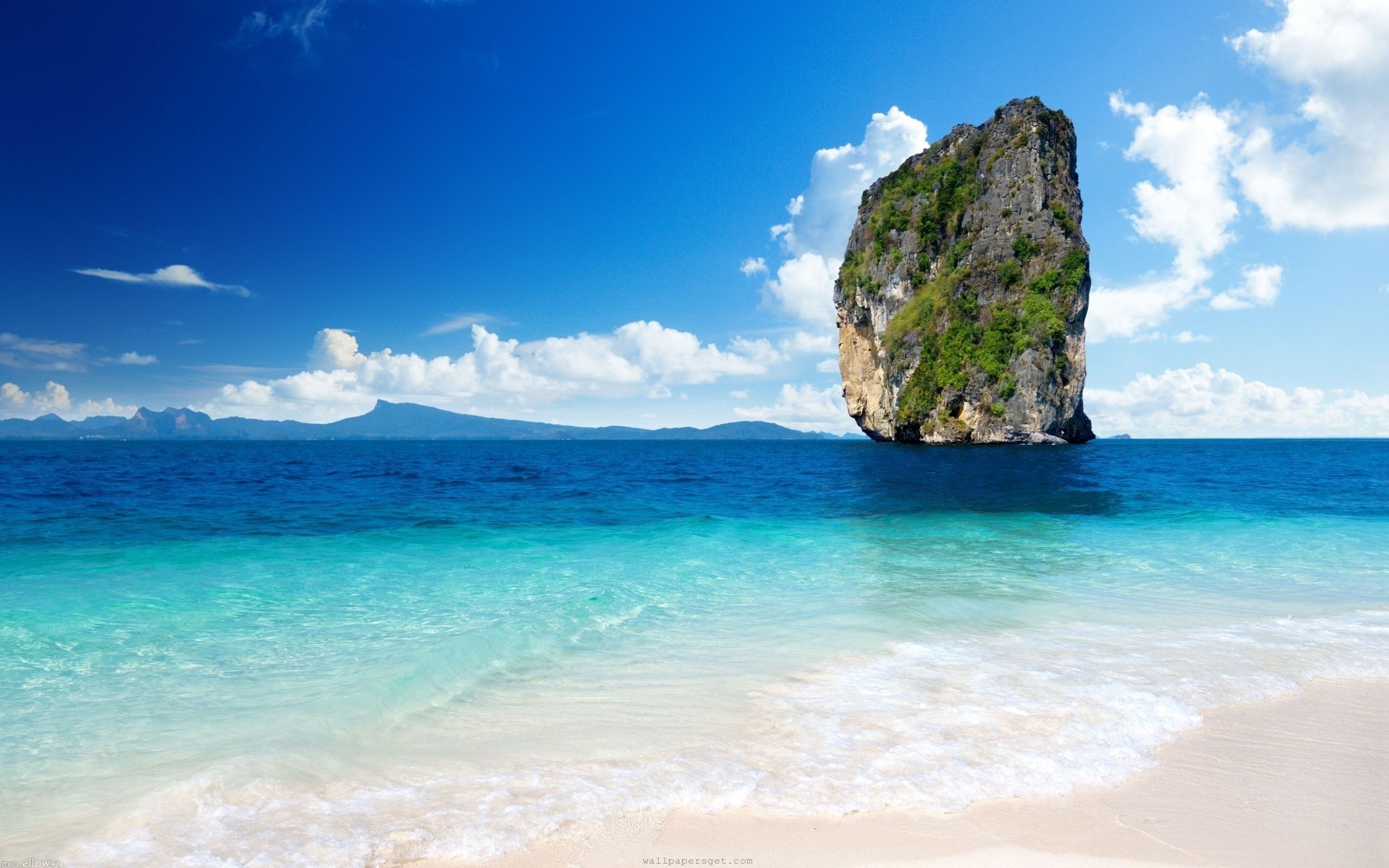 Thailandia, Mare, Faraglione, Spiaggia, Acqua turchese, 2K, sfondo per PC