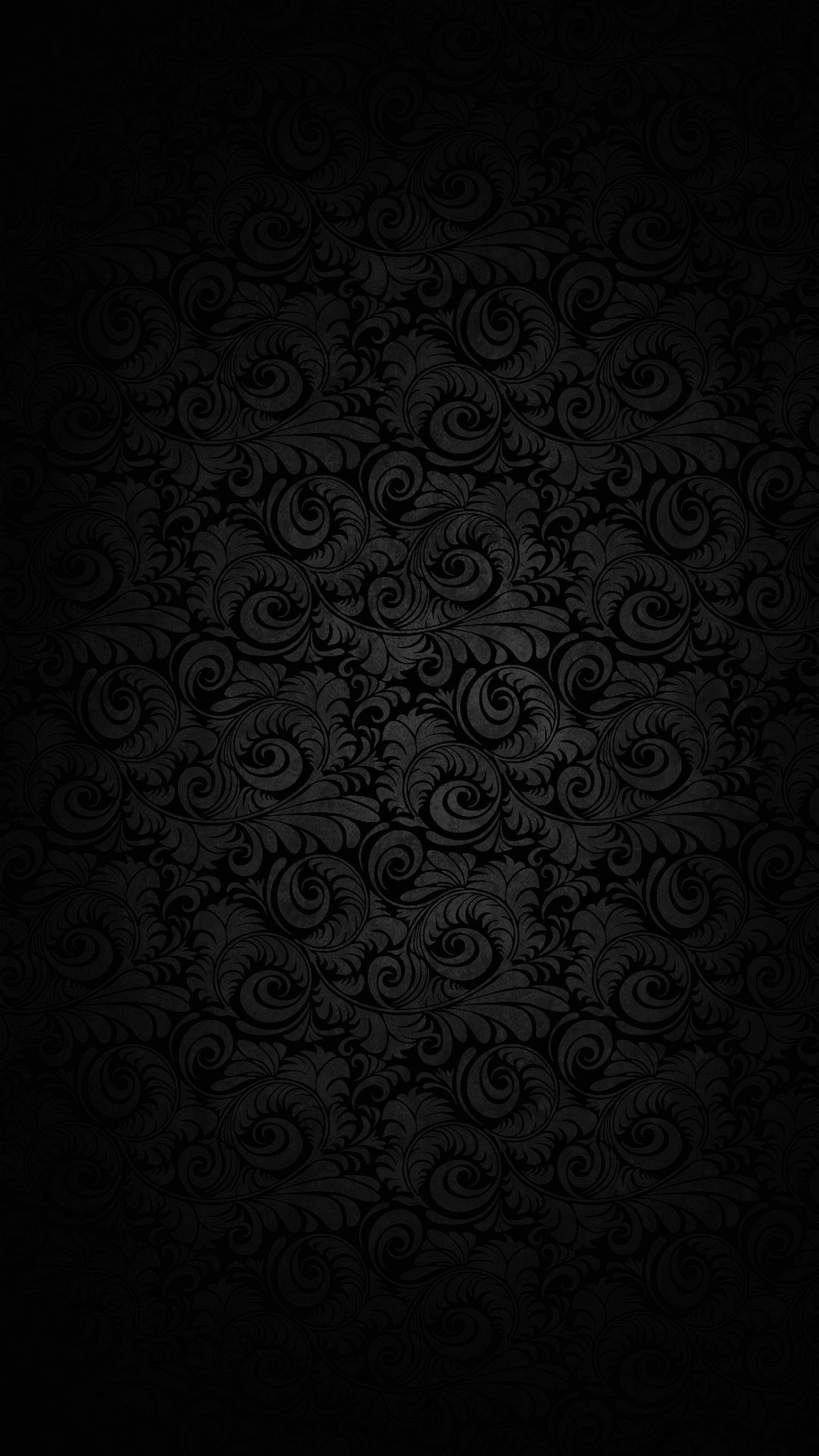 Motivo damascato, Nero, Texture, QHD+, wallpaper per smartphone