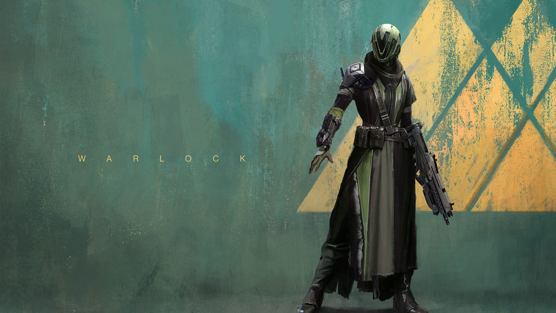 Destiny, Stregone, Triangoli, Verde acqua, Full HD, sfondo per portatile