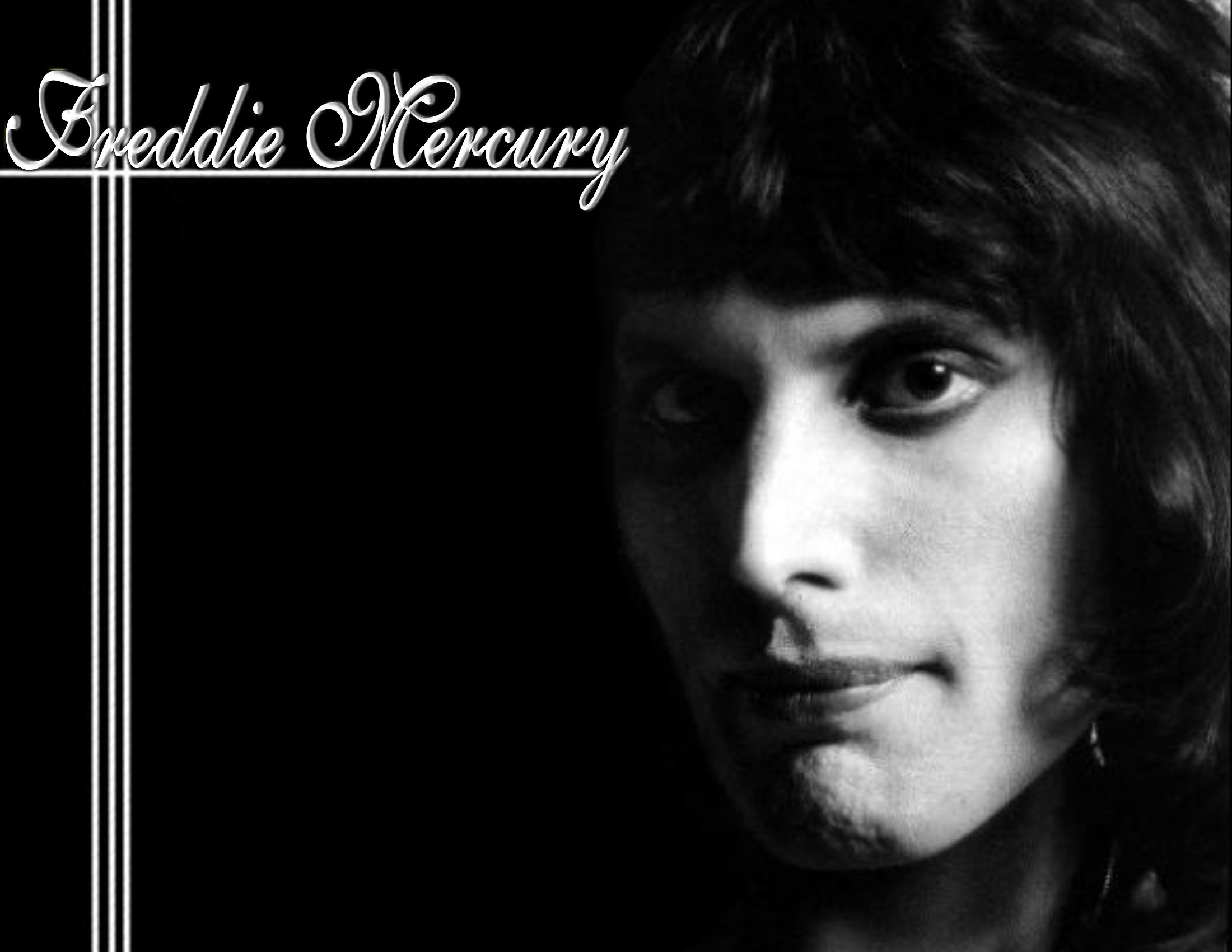 Freddie Mercury, Queen, Ritratto, Bianco e nero, Full HD, sfondo desktop