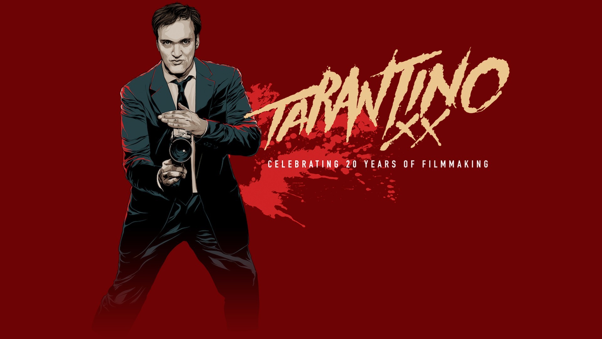Quentin Tarantino, Tarantino XX, Regista, Sfondo rosso, 1920x1080, wallpaper desktop