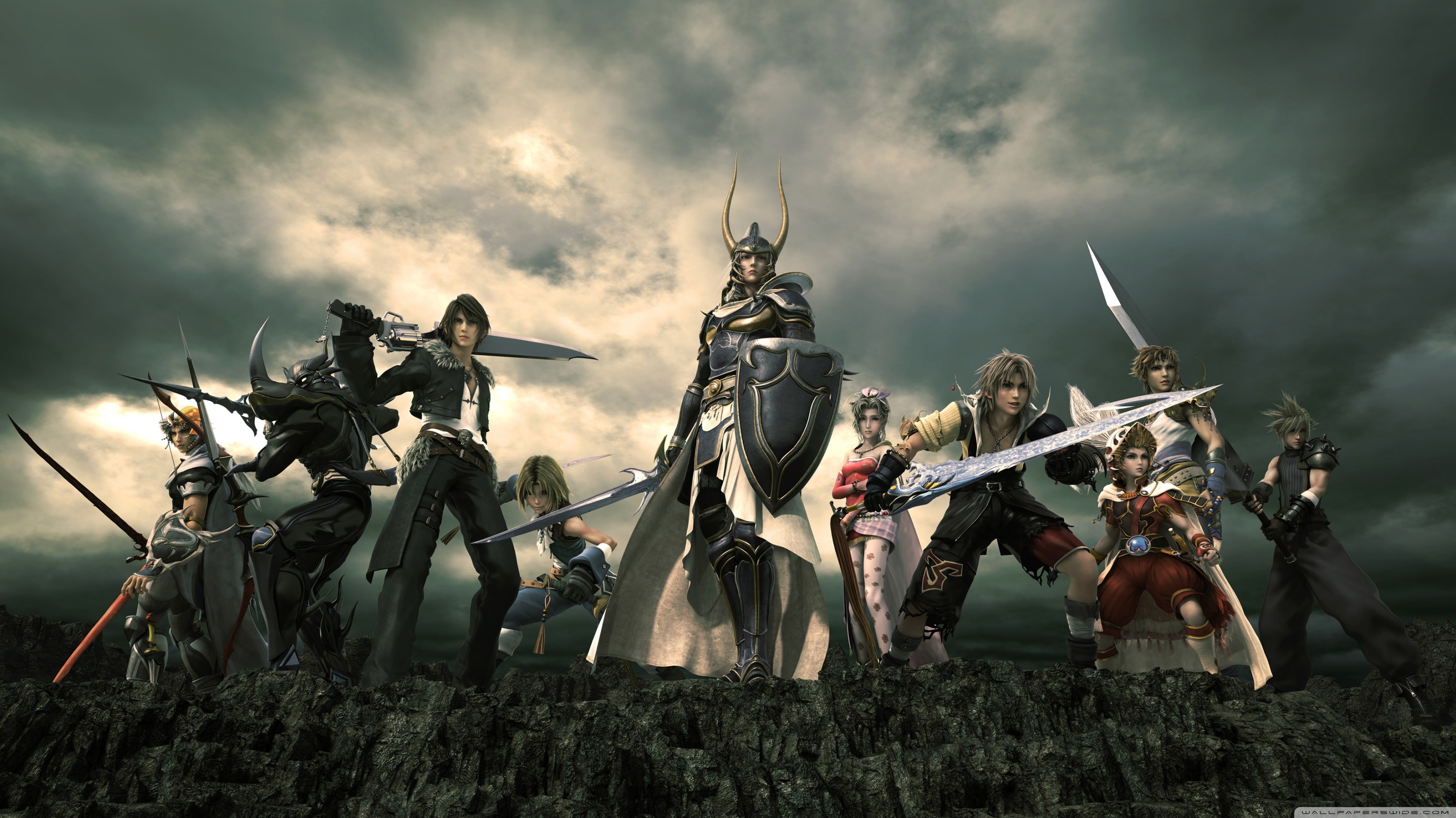 Dissidia Final Fantasy, Warrior of Light, Final Fantasy, Eroi, Cielo nuvoloso, wallpaper 2K
