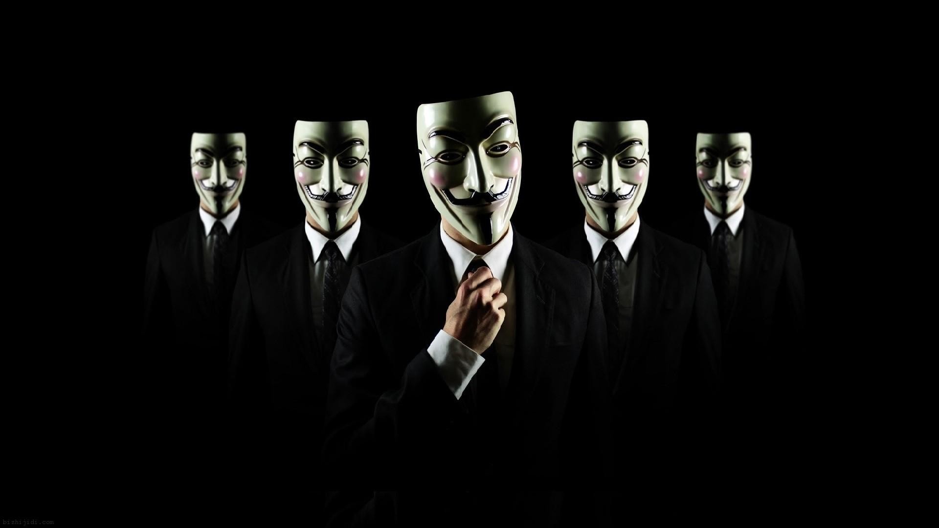 Maschera di Guy Fawkes, V per Vendetta, Anonymous, Abiti neri, Sfondo nero, wallpaper per portatile