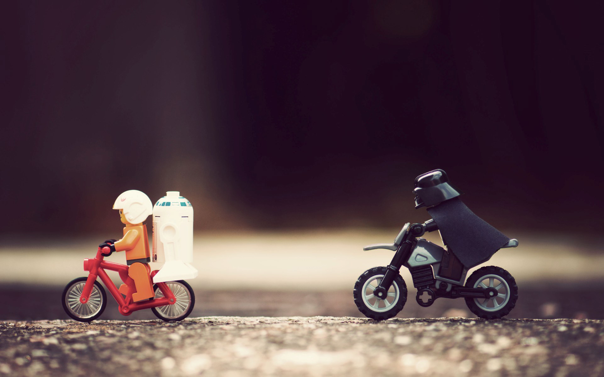 LEGO, Star Wars, Darth Vader, Luke Skywalker, Moto, 1920x1200, immagine di sfondo