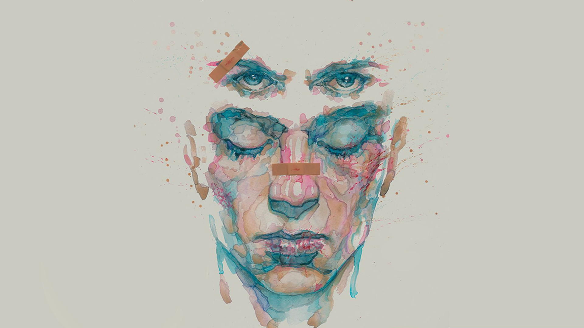 Il narratore, Edward Norton, Fight Club, Acquerello, 1920x1080, sfondo per PC