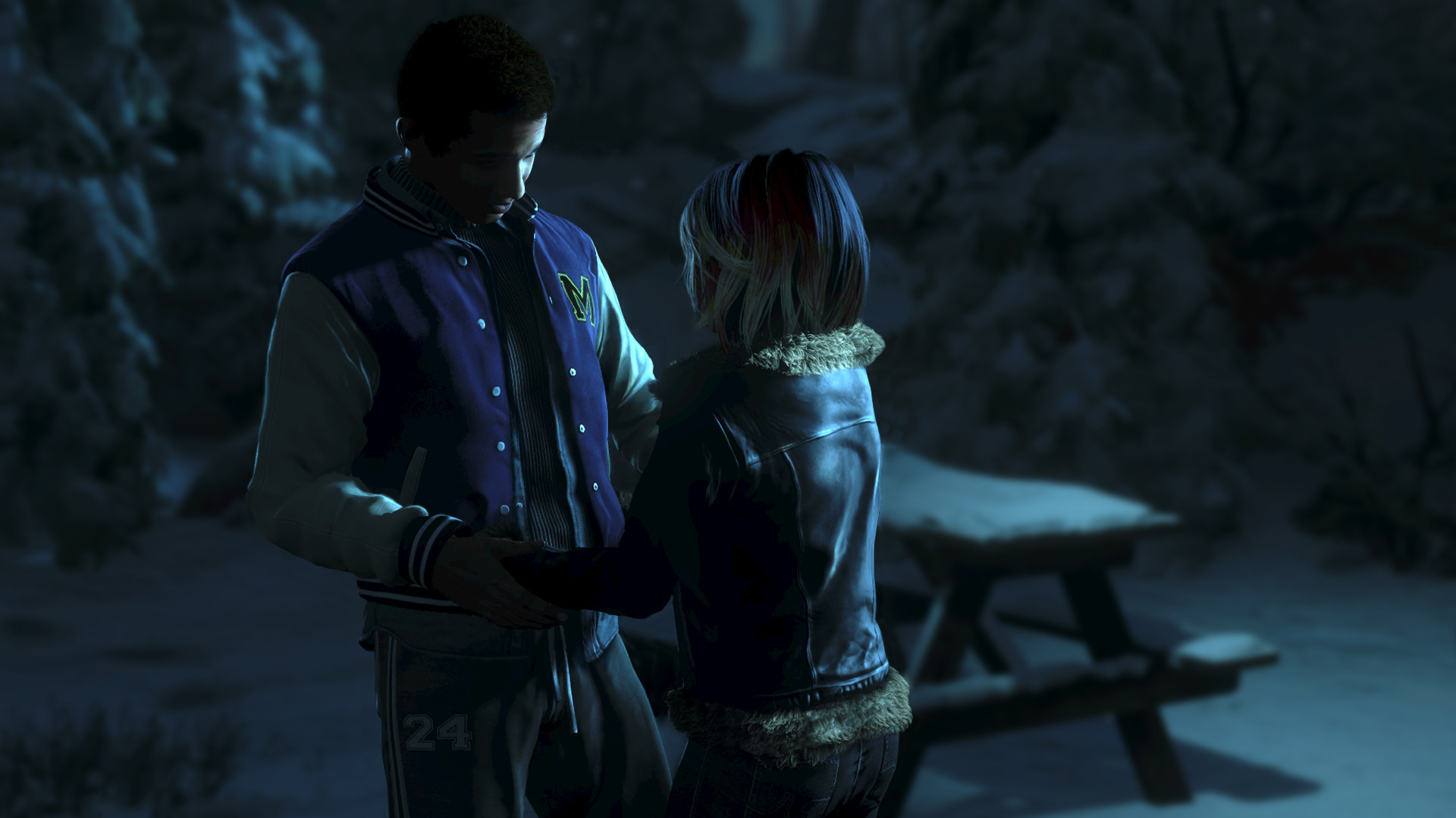 Until Dawn, Matt, Emily, Neve, Notte, Full HD, sfondo Windows 11