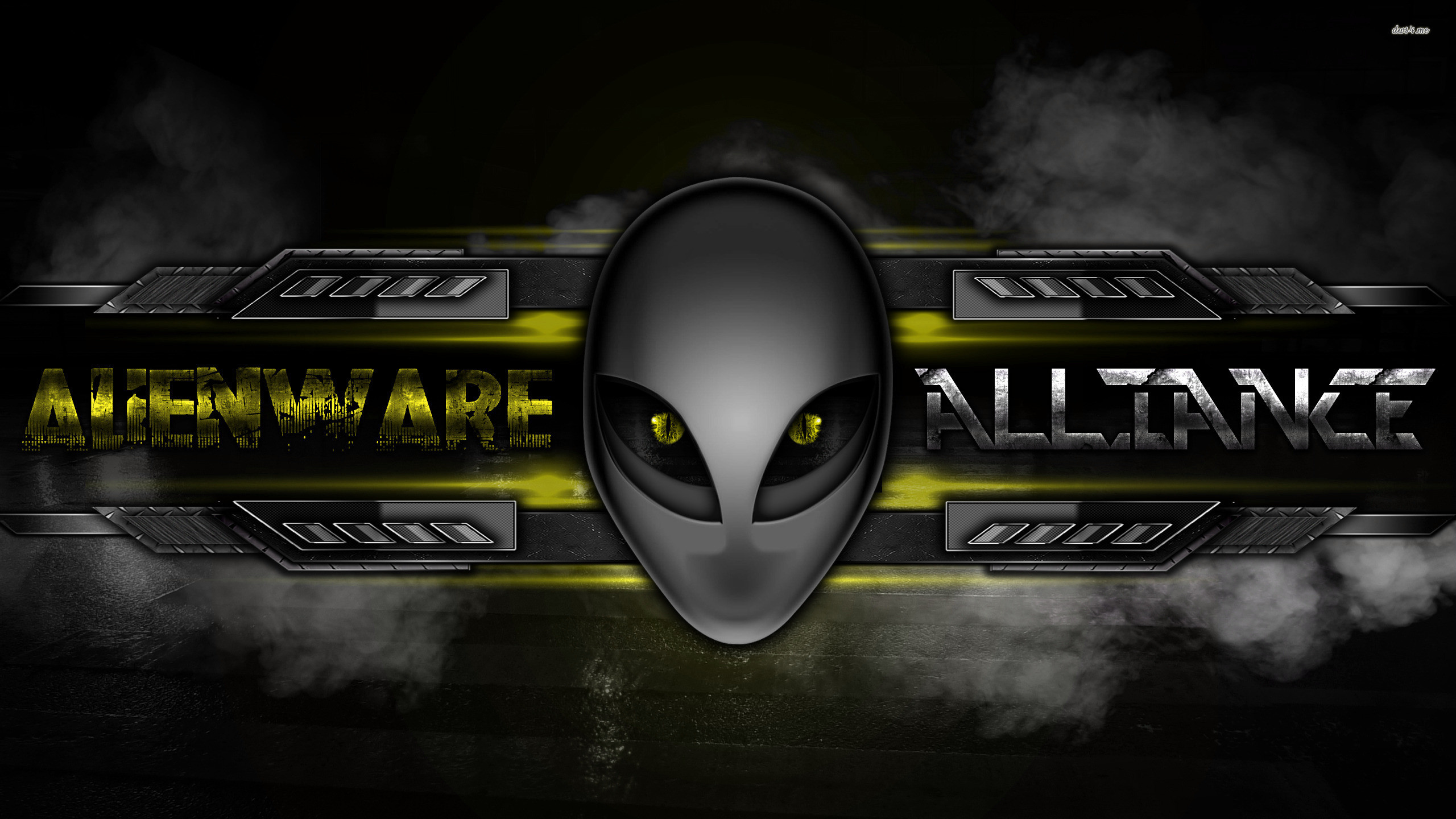 Alienware, Alienware Alliance, Logo alieno, Fumo, 2K, sfondo per PC e portatile