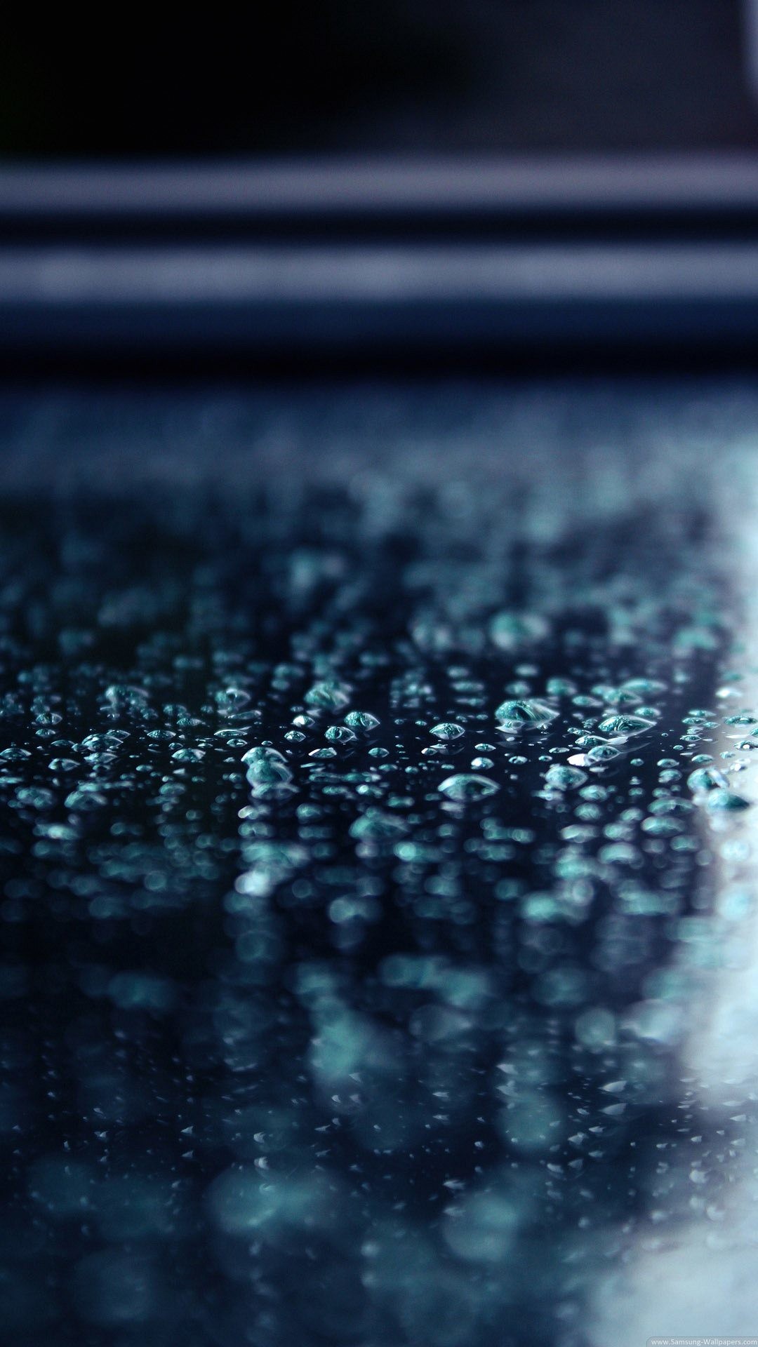Gocce d'acqua, Macro, Bokeh, Blu, sfondo smartphone