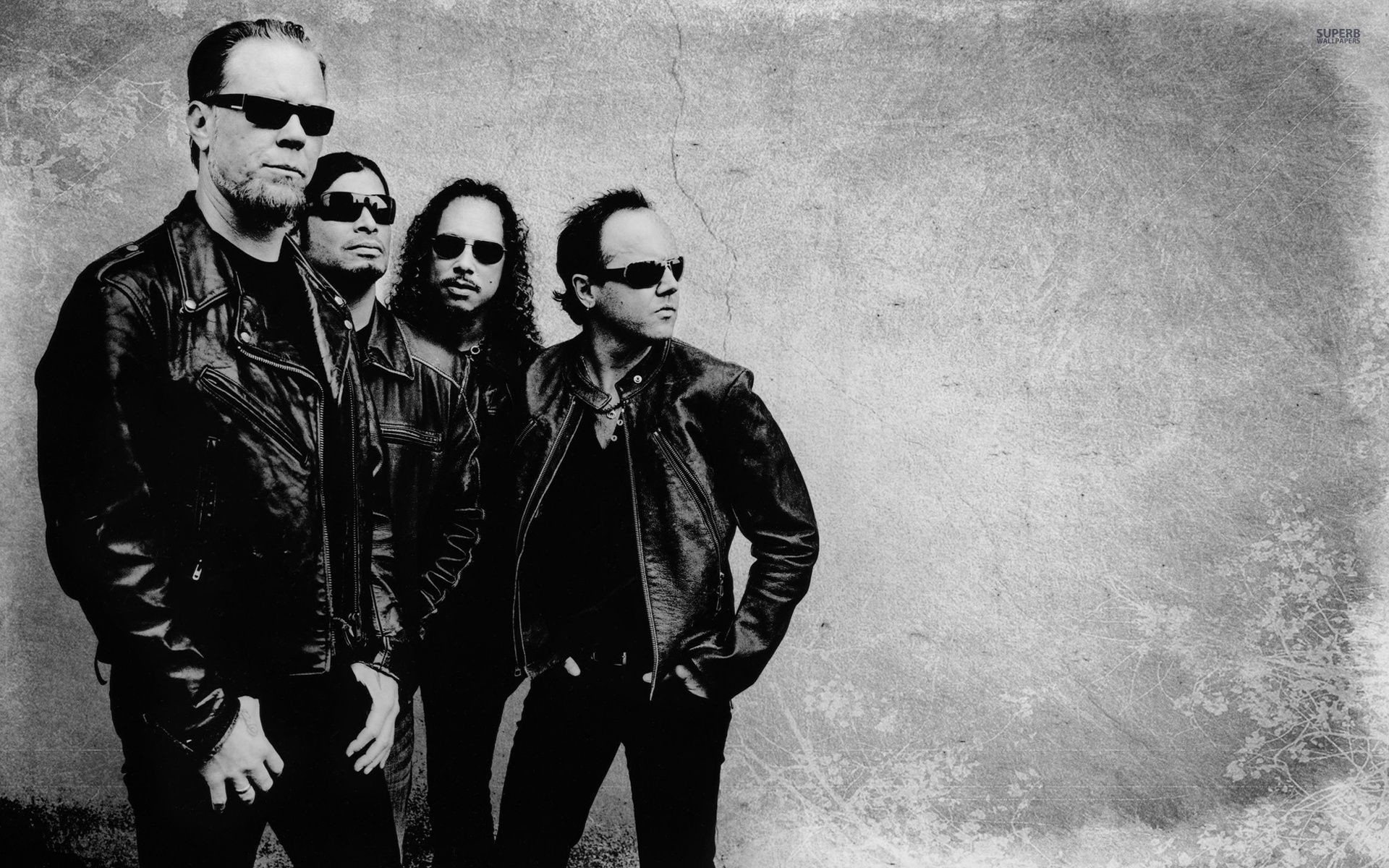 Metallica, James Hetfield, Lars Ulrich, Kirk Hammett, Robert Trujillo, Giacche di pelle, immagine di sfondo